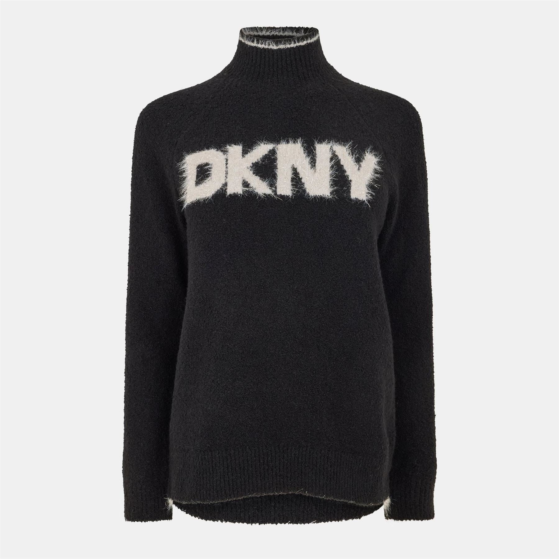 DKNY Tinsel Logo Knitted Crew Neck Jumper
