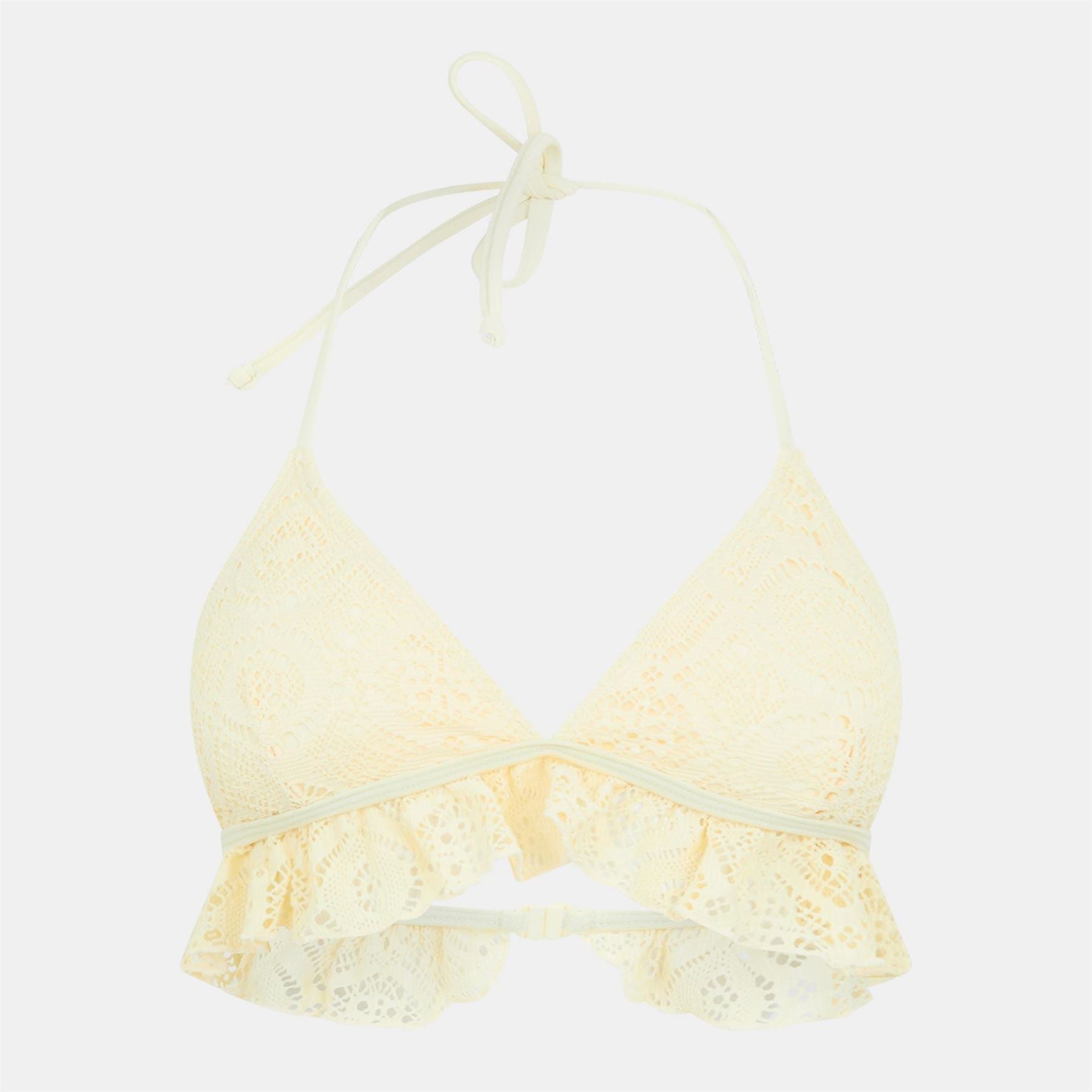 Brave Soul Neck Bikini Top With Crochet