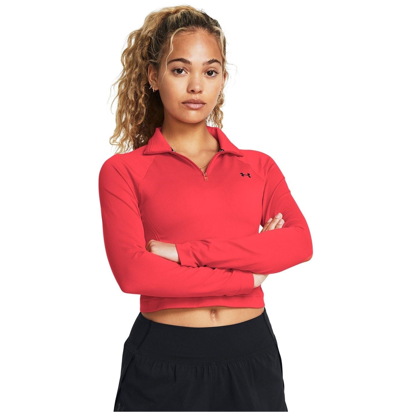 Under Armour Funnel Neck Zip Long Sleeve Raglan Athletic Top