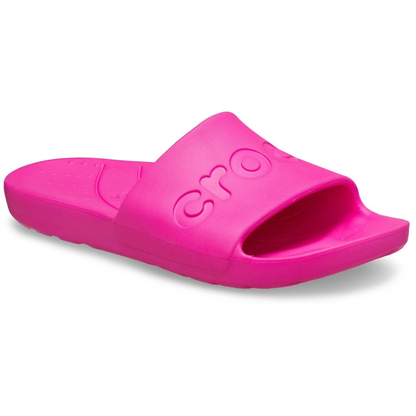 Crocs Logo Print Open Toe Flat Heel Slides