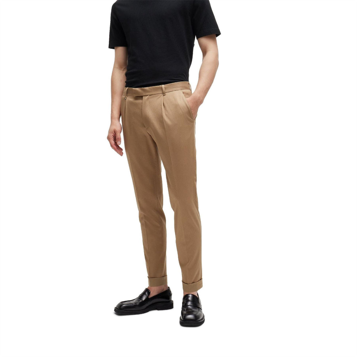 Boss Pepe Solid Patterned Straight Chinos