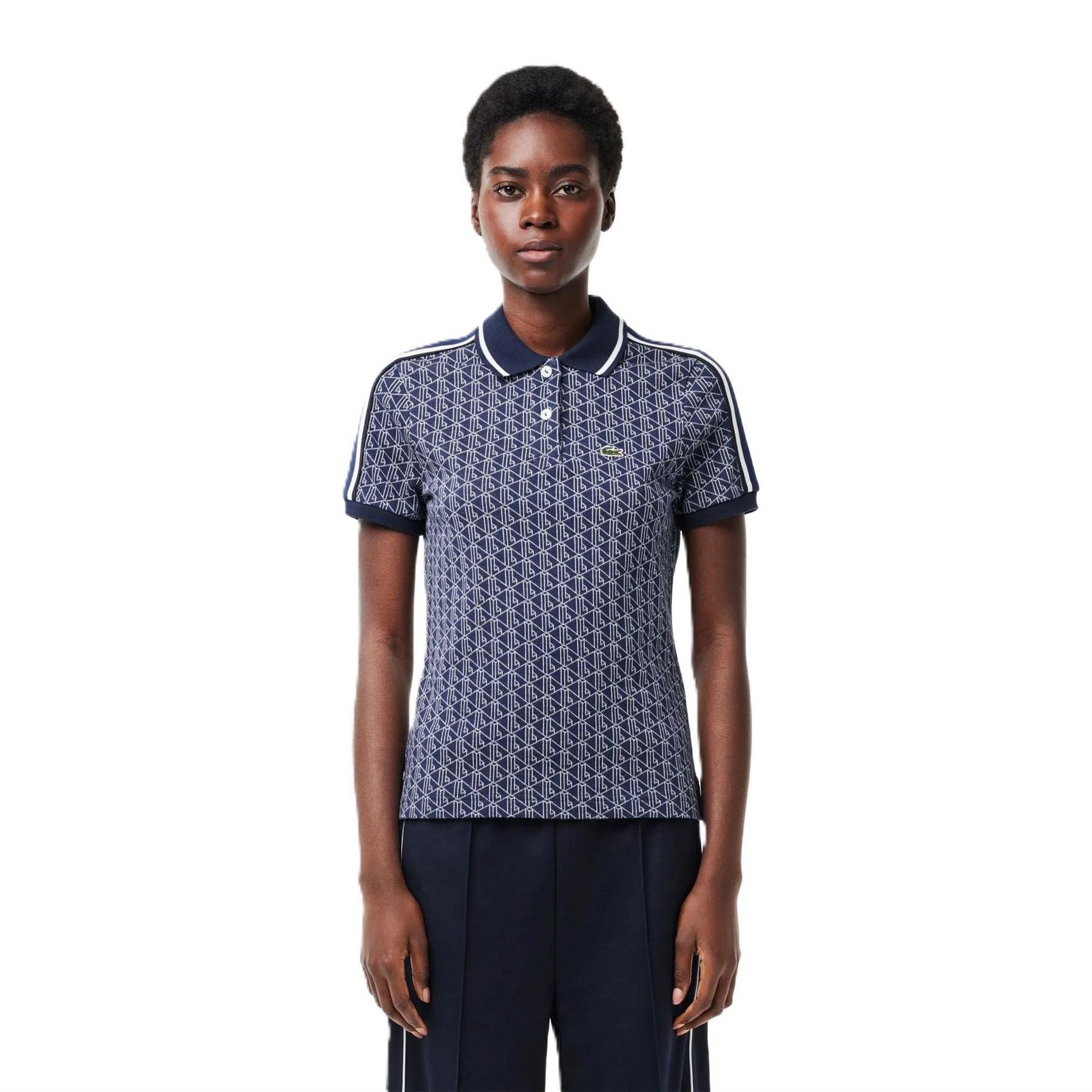Lacoste Monogram Jacquard Short Sleeve Polo Shirt