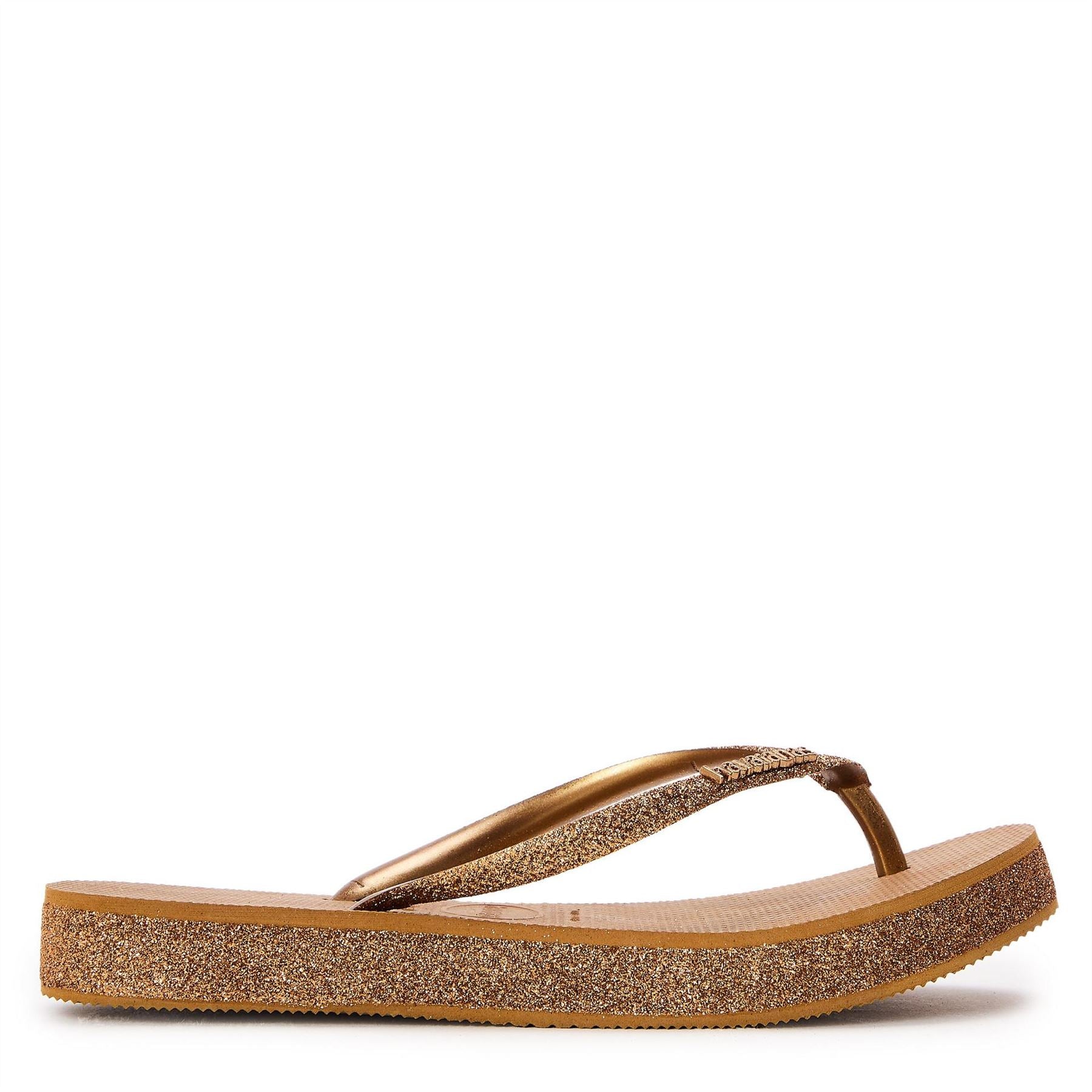 Havaianas Womens Hav. Slim Flatform Sparkle Bronze 3 Flip Flops