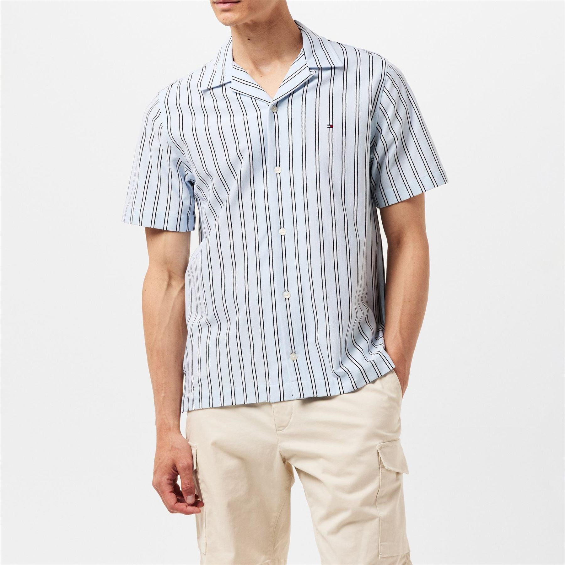 Tommy Hilfiger Knitted Stripe Short Sleeve Patterned Shirt