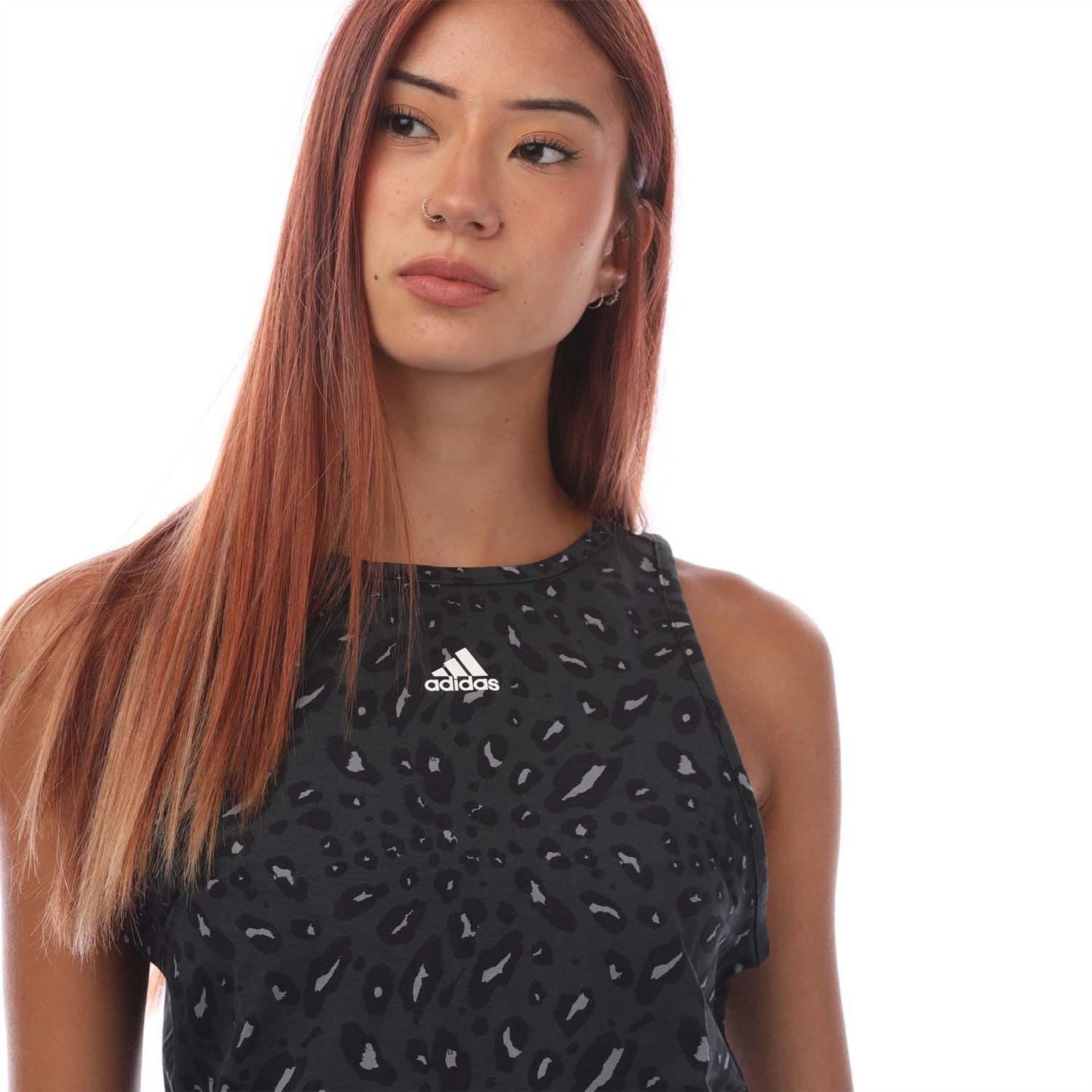 adidas Animal Print Crop Tank Top