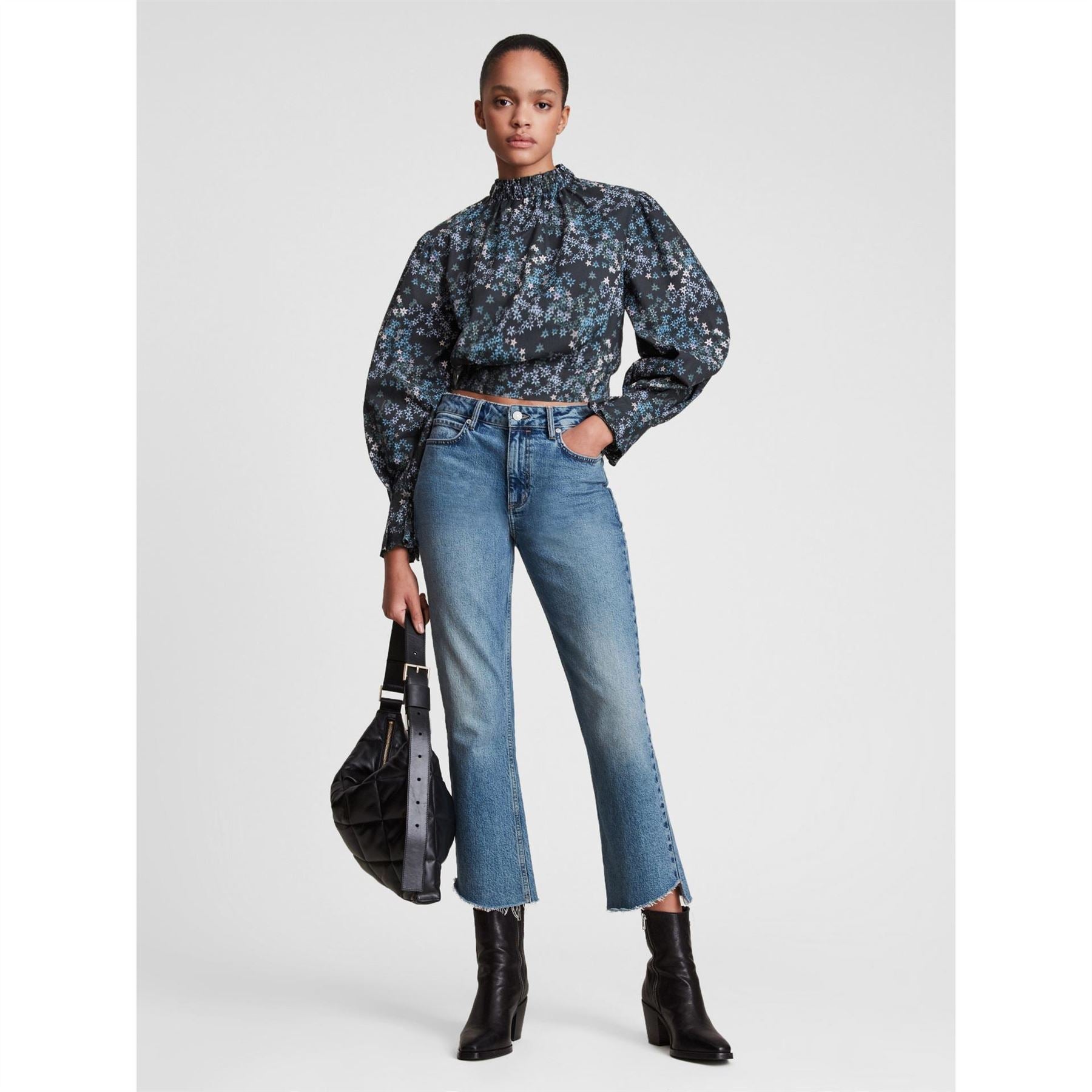AllSaints Luna Asgard Short Sleeve Casual Blouse