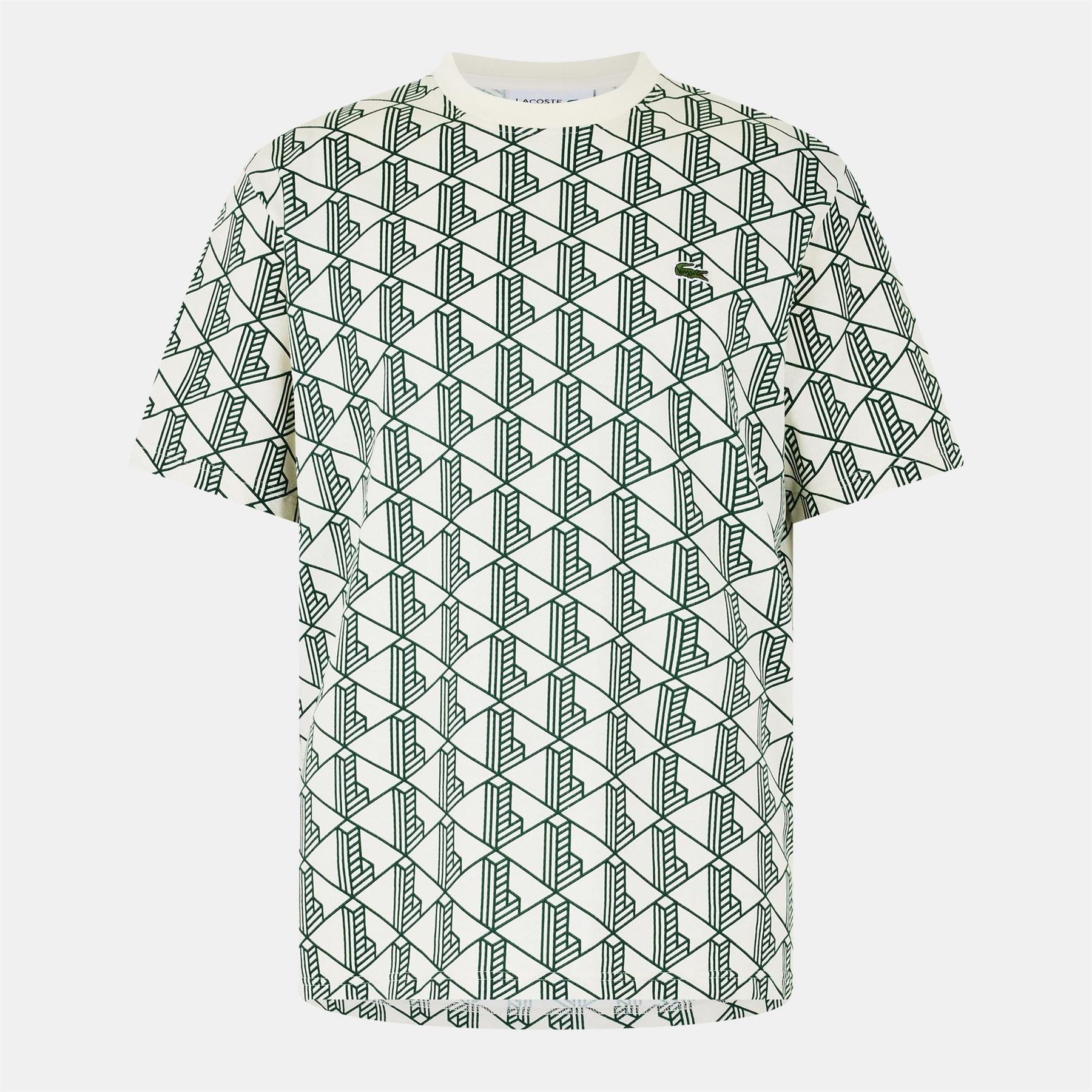 Lacoste Regular Fit Over Print Crew Neck T-Shirt