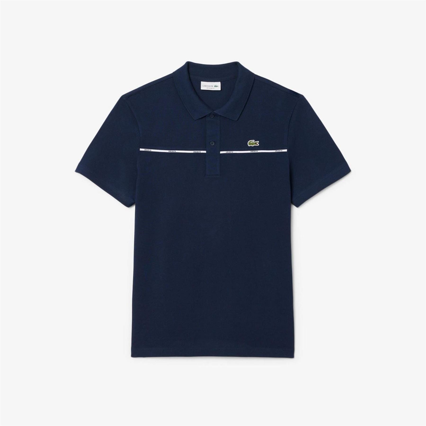 Lacoste Crocodile Print Collared Neck Short Sleeve Polo Shirt