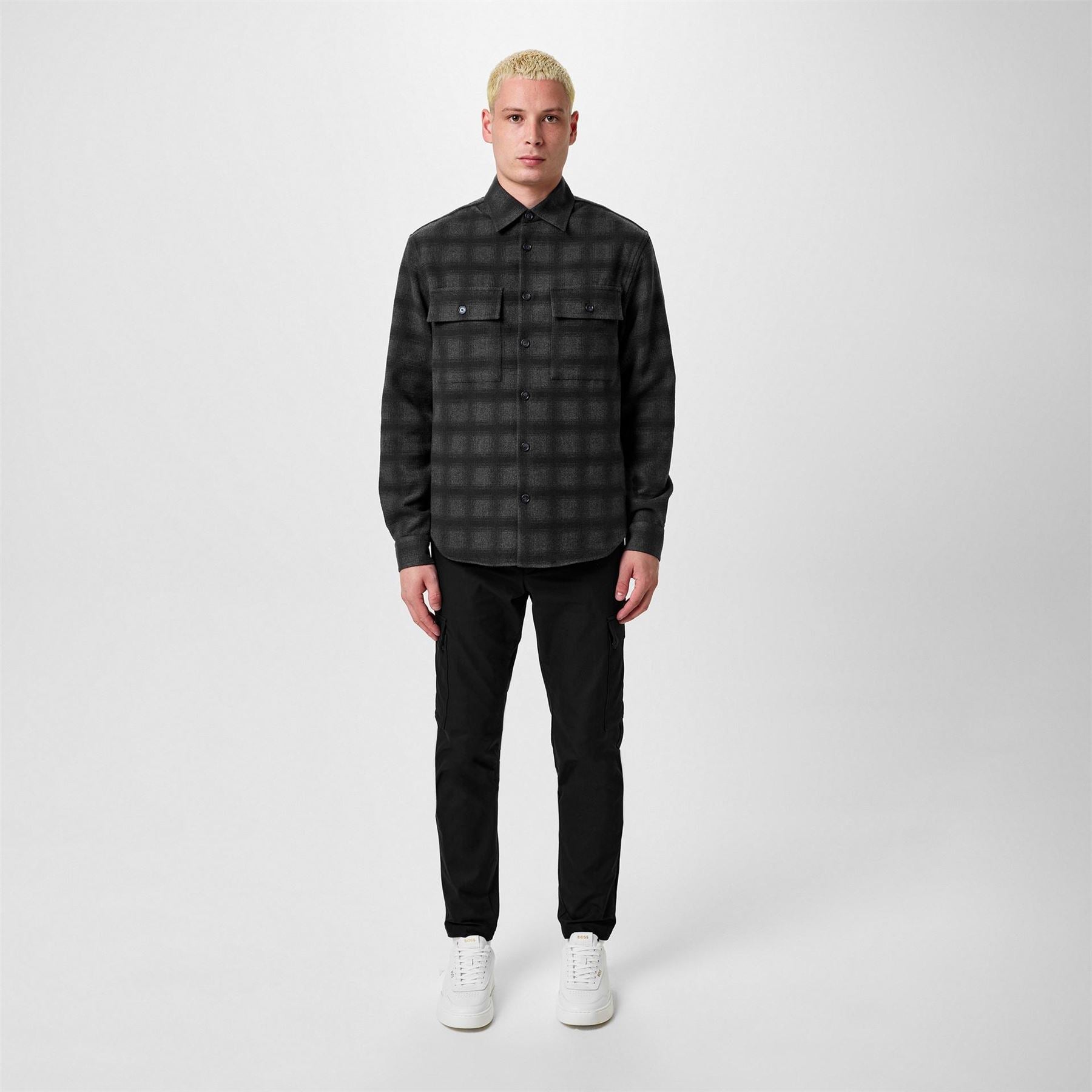 Boss C Owen Flannel Check Long Sleeve Overshirt