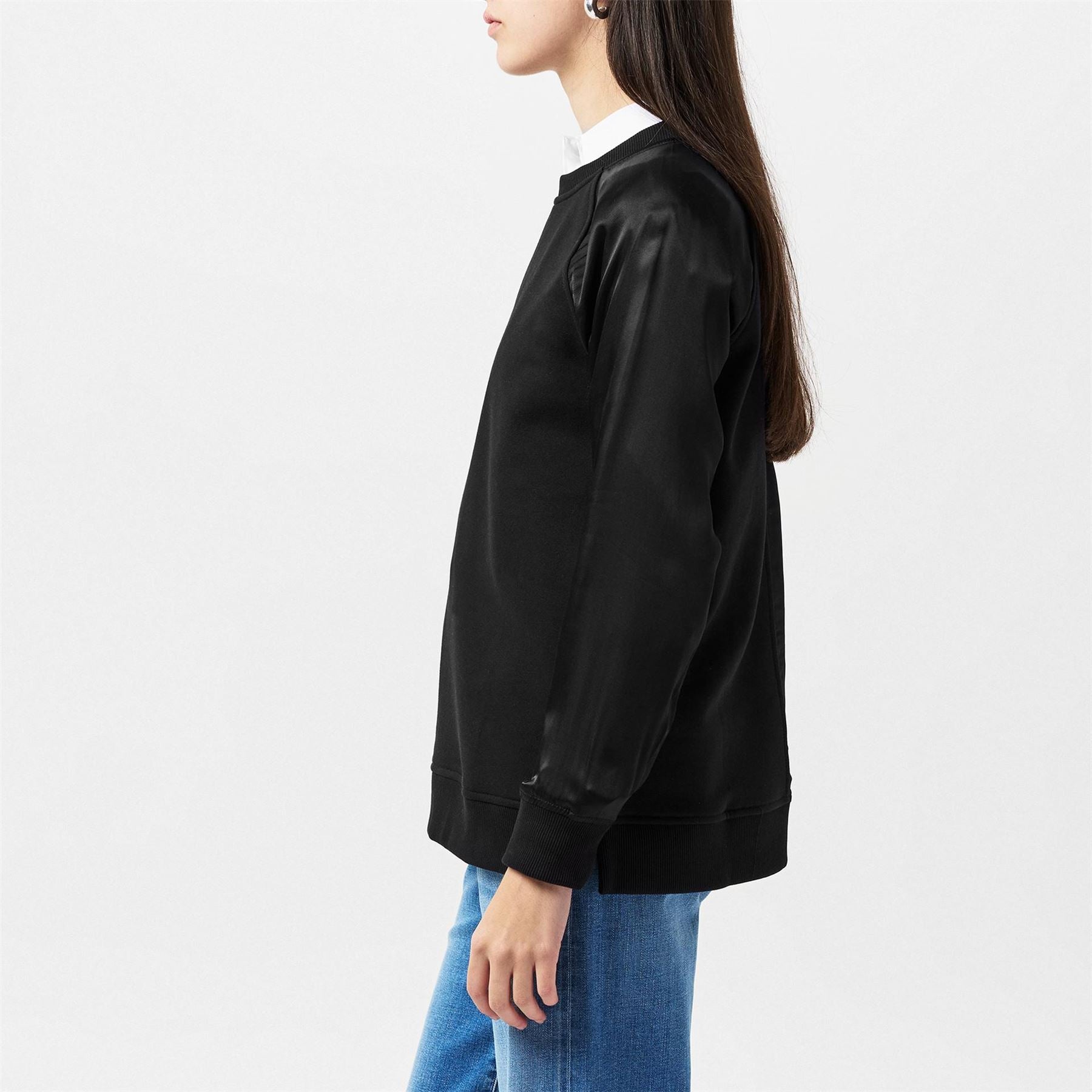 Great Plains Satin Crew Neck Relaxed Fit Sweatshirt