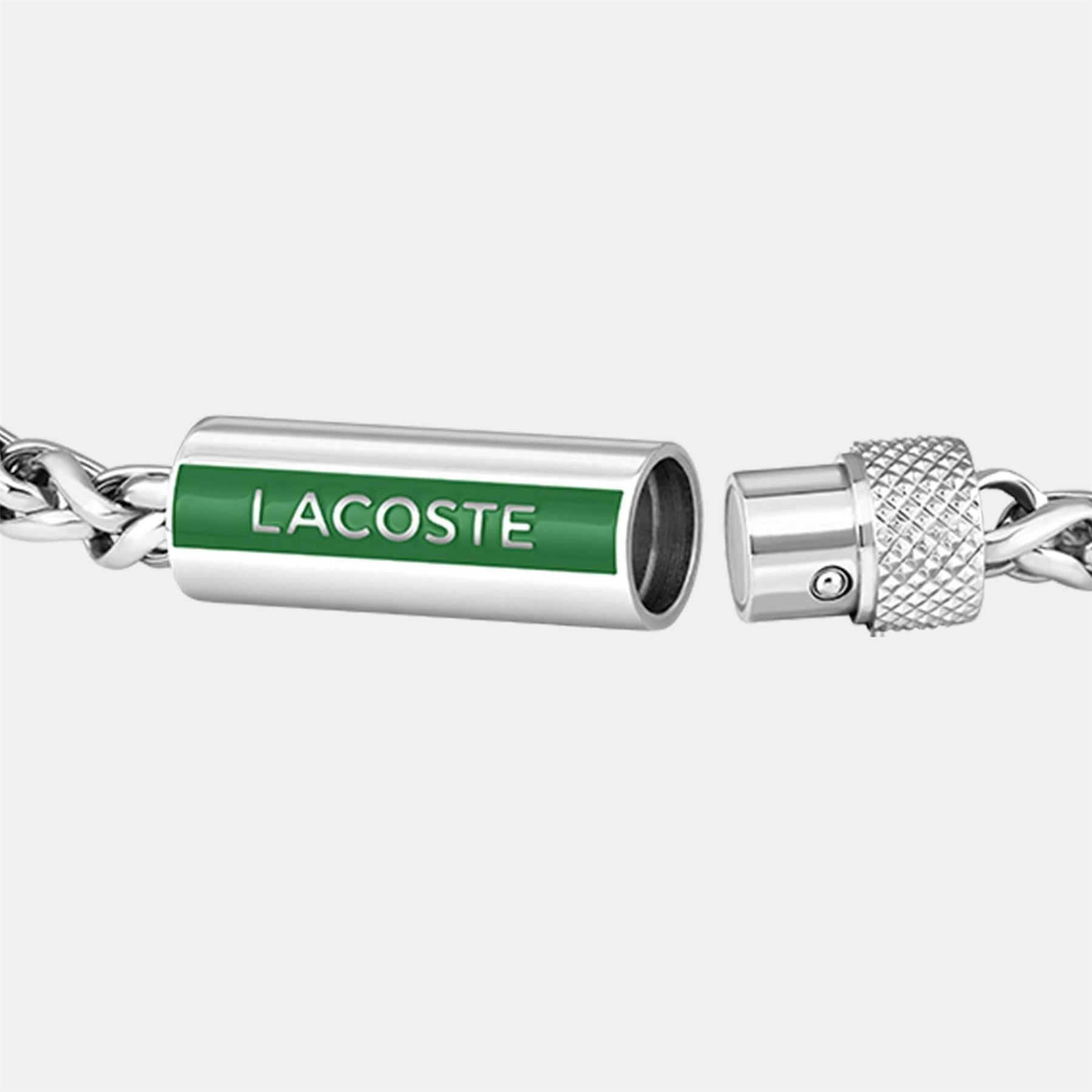 Lacoste Mens Spelt Stainless Steel Bracelet