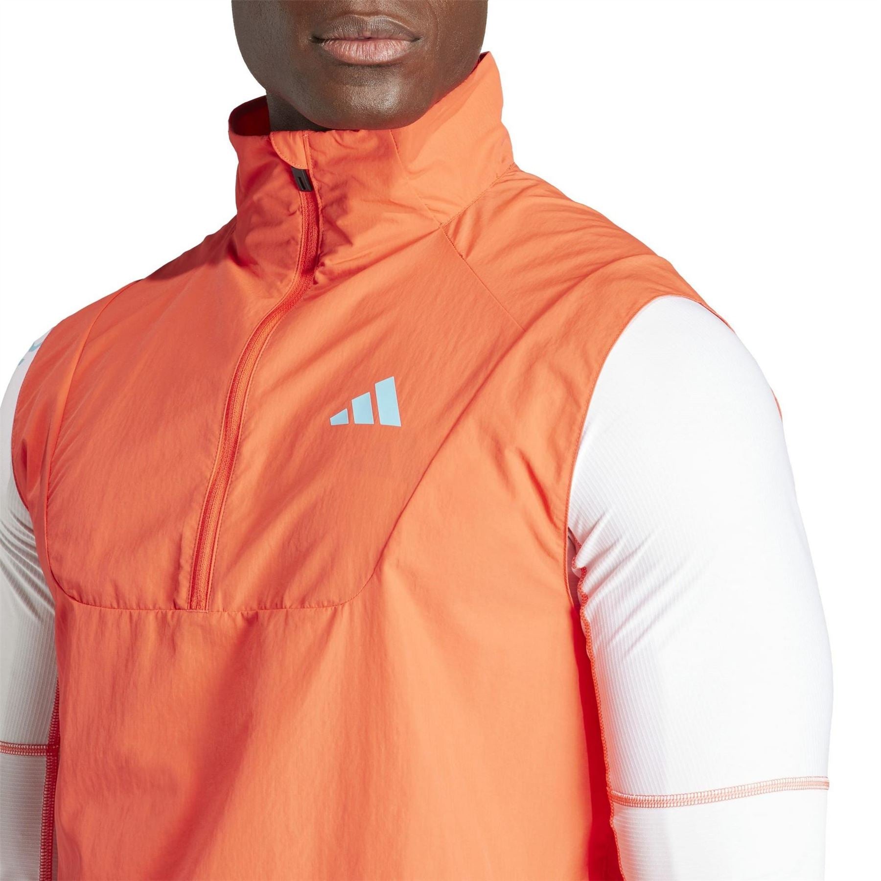 adidas Solid Patterned Half Zipper Waist Coat