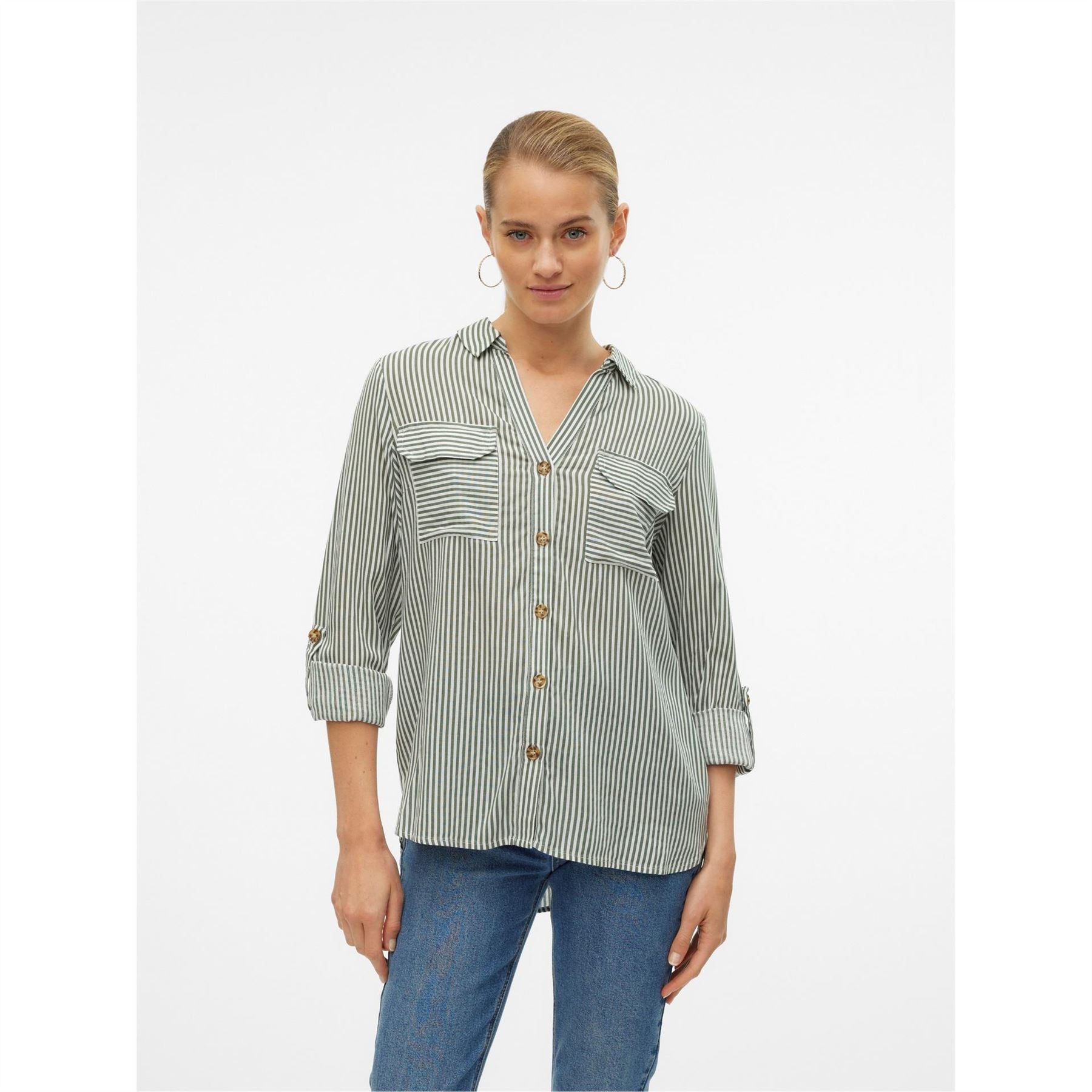 Vero Moda Bumpy Regular Fit V-Neck Long Sleeve Shirt