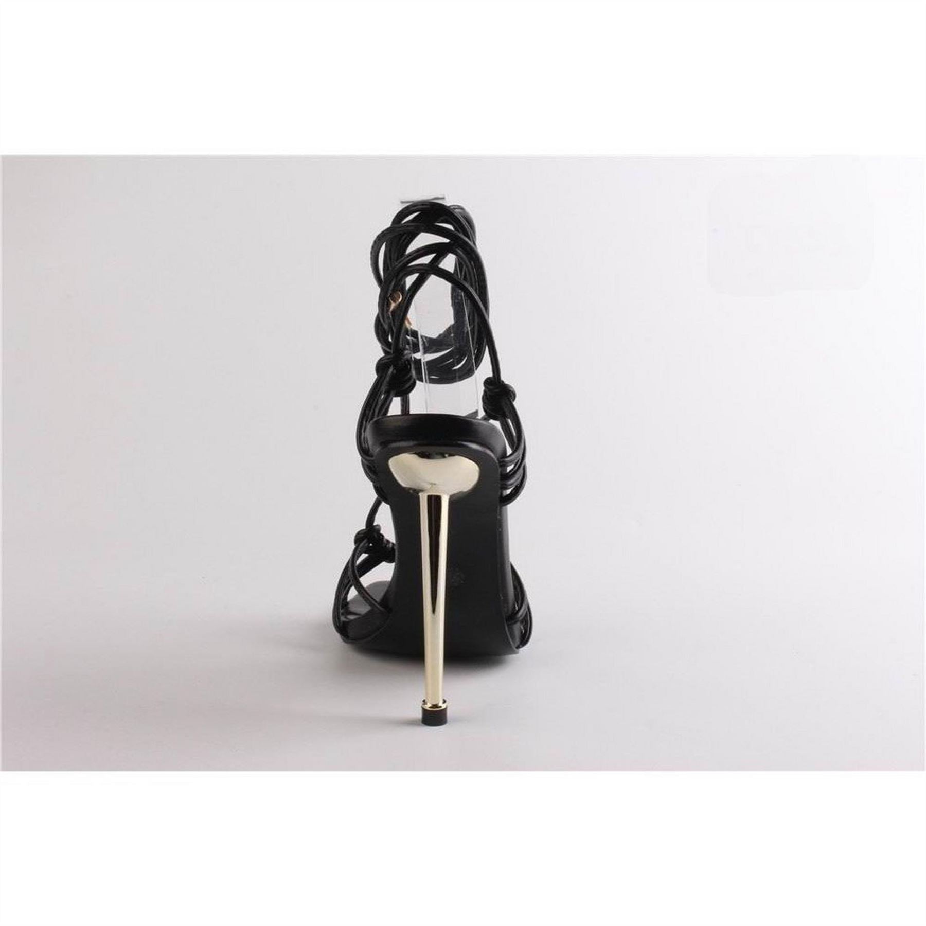 Chic Striped Gladiator Stiletto Heel Sandals