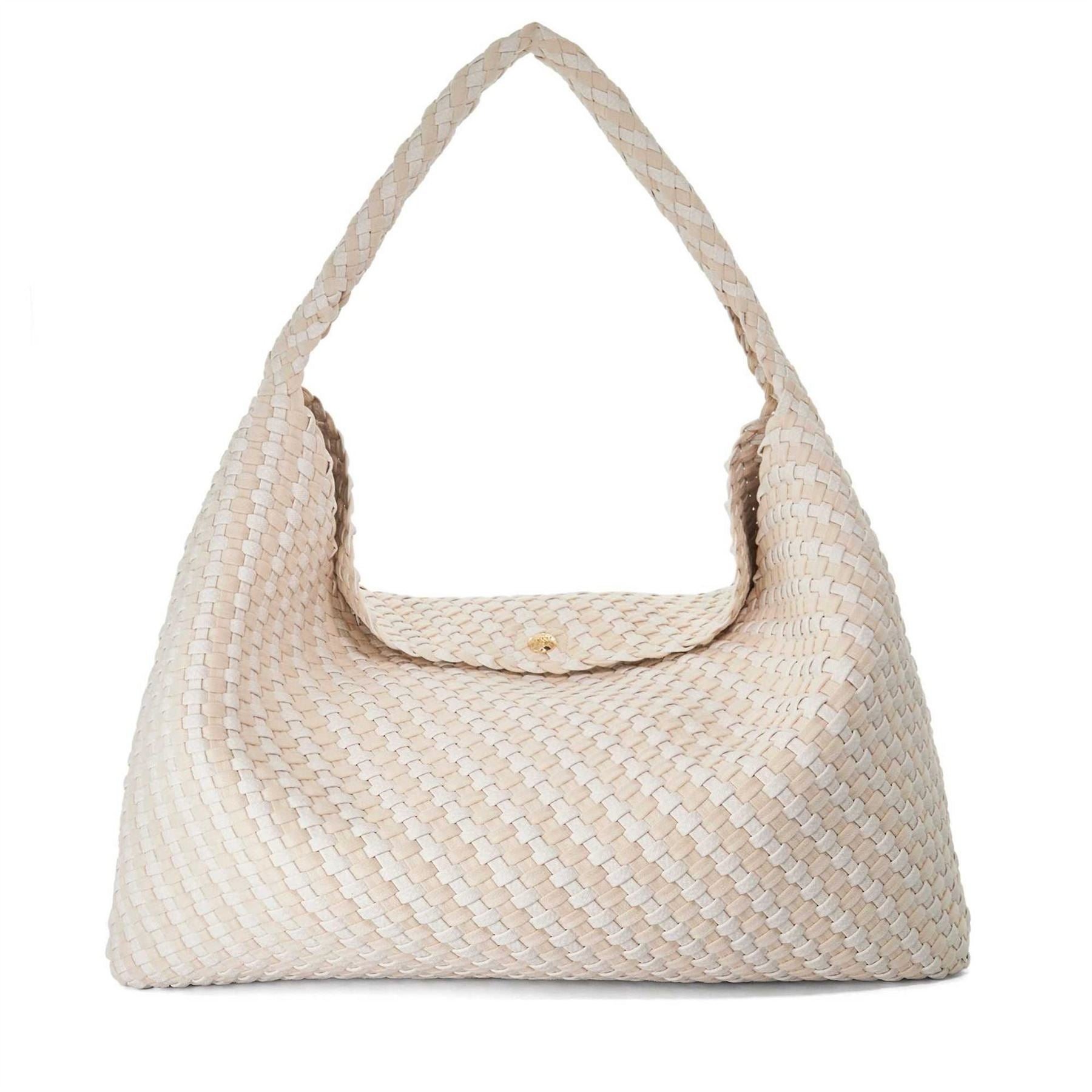 Dune London Delegating XL Basket Weave Hobo Bag with Silver Tone Hardware