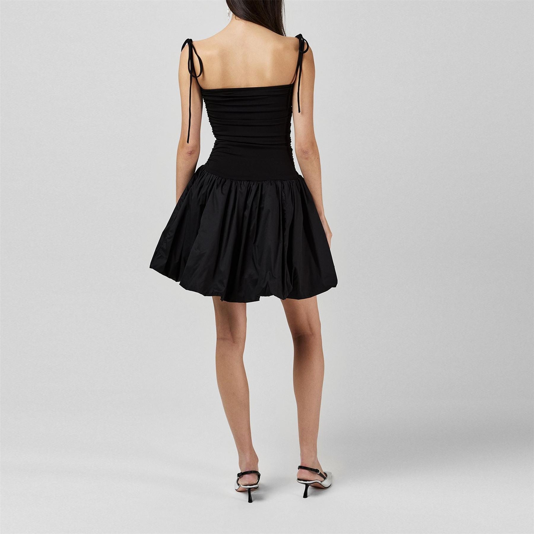 AmyLynn Am Llynn Bubble Hem Stripe Mini Peplum Dress