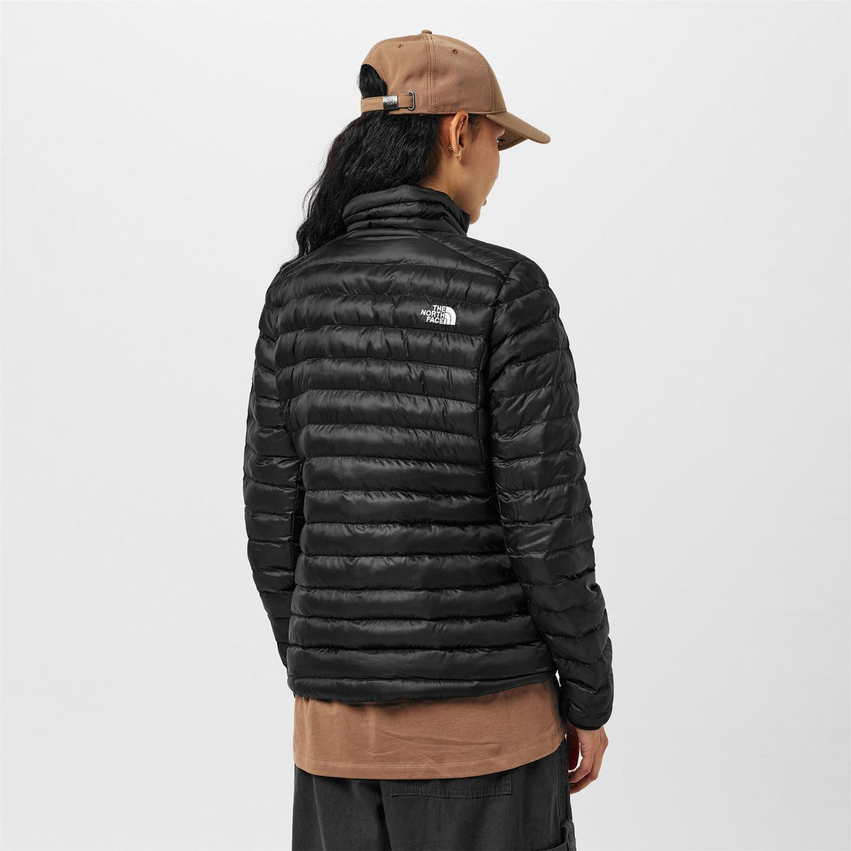 The North Face Womens Huila Solid Patterned Ribbed Cuff Puffer Jacket