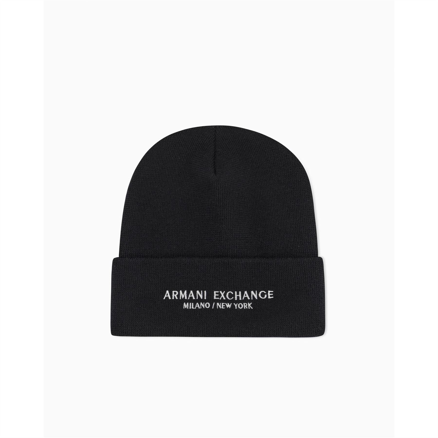 Armani Exchange Exchange Lettering Turn Up Brim Beanie