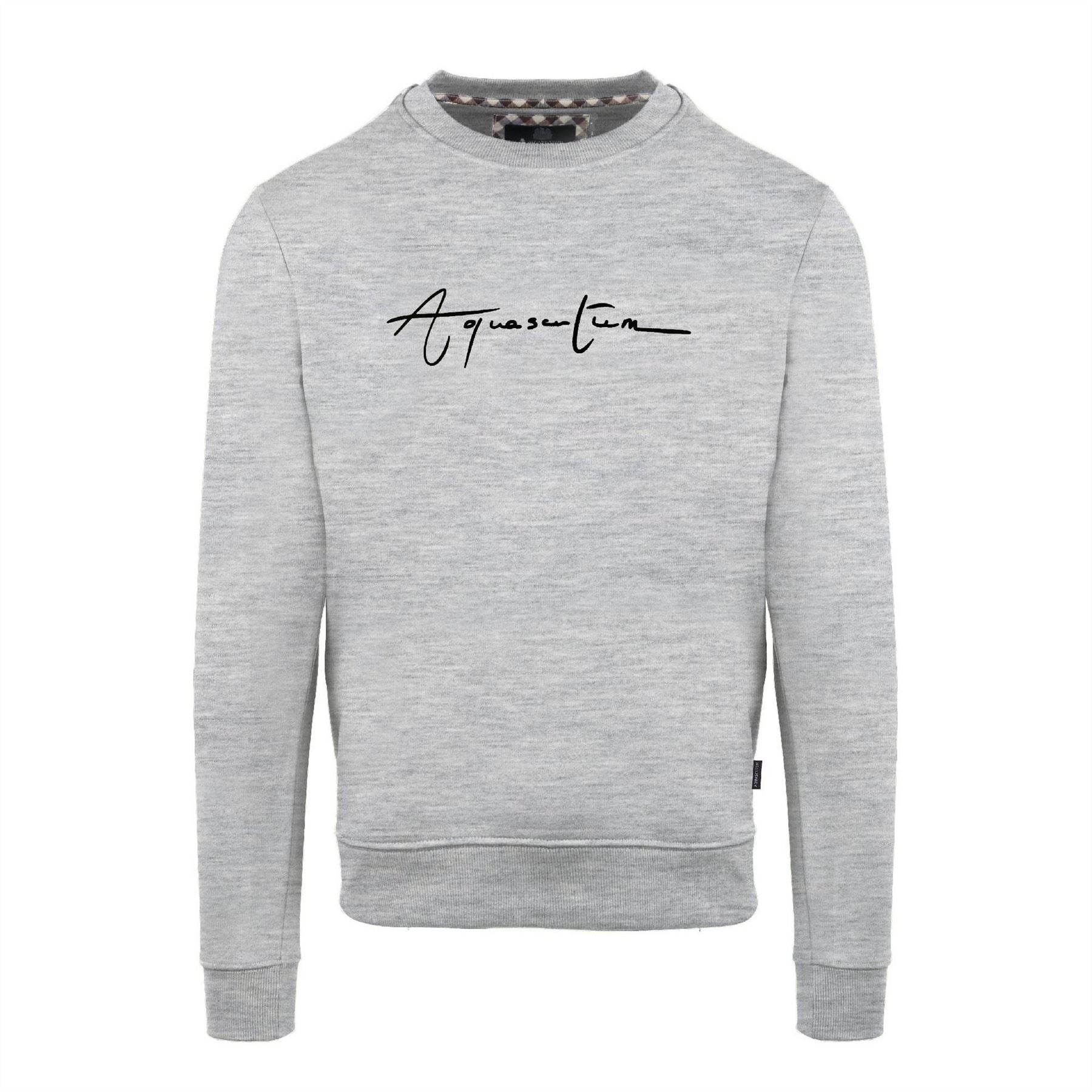 Aquascutum Crew Neck Ribbed Collar Long Sleeve Sweatshirt