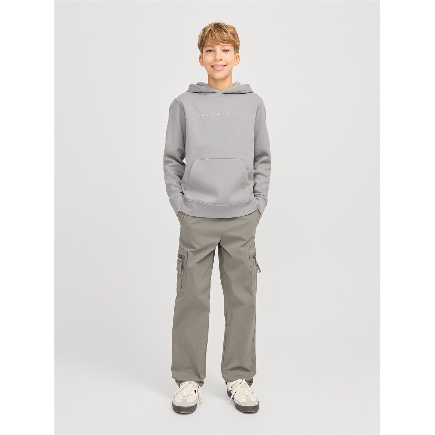 Jack and Jones Star Lettering Hooded Neck Kangaroo Pocket Sweatshirt