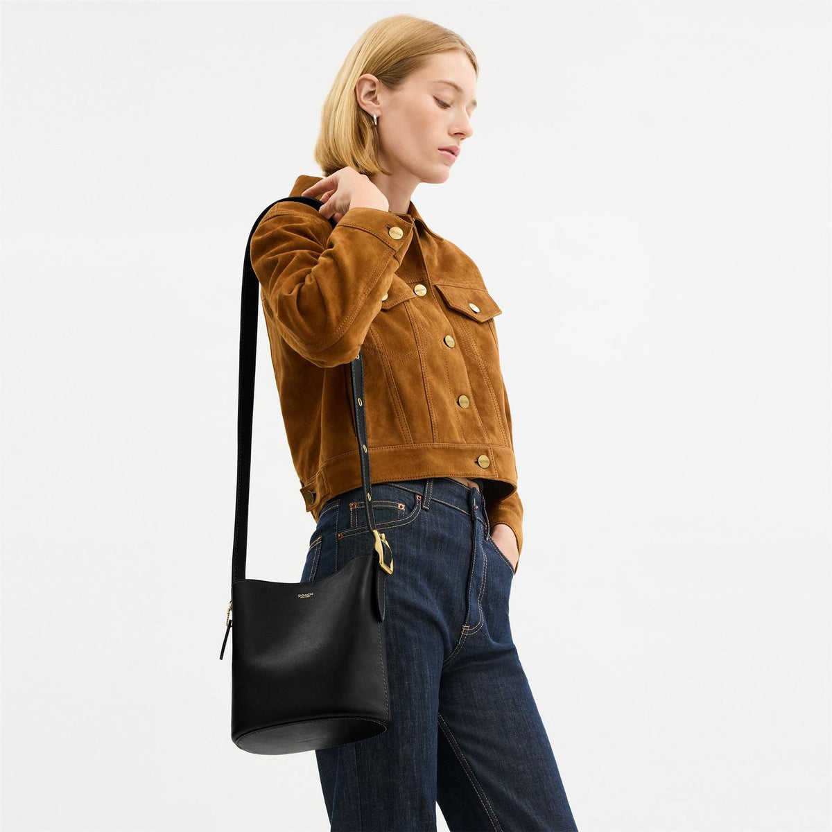 Coach Bleeker Cylinder Shape Cross Body with Patch