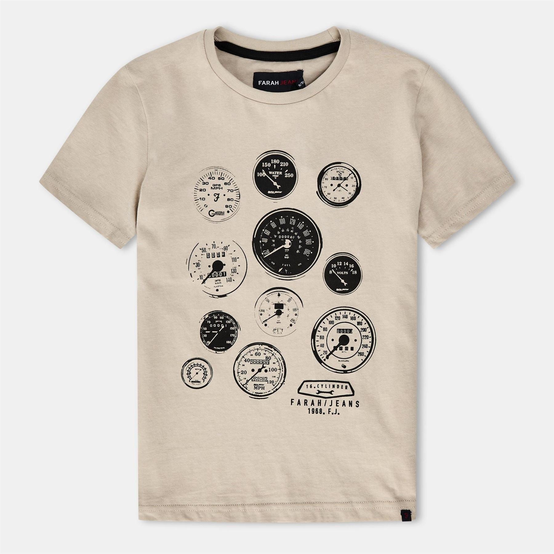 Farah Text Graphic Crew Neck Short Sleeve Jersey T-Shirt