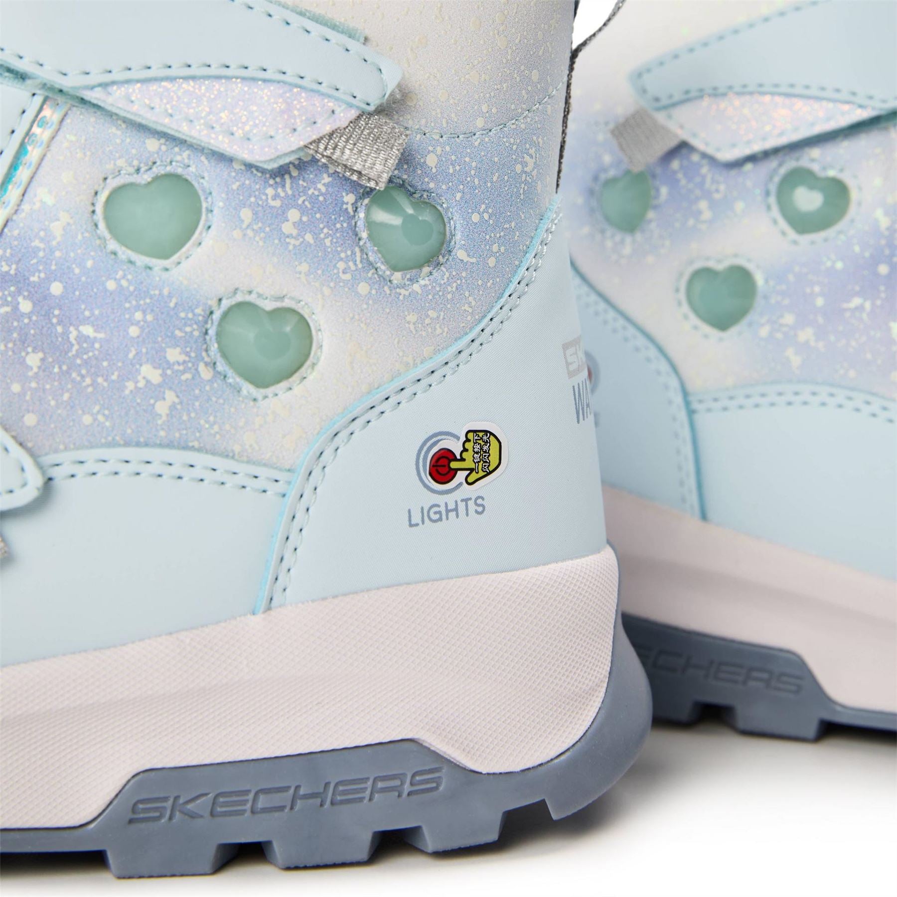 Skechers Strap Lighted Waterproof Mid Walking Shoes Unisex Kids