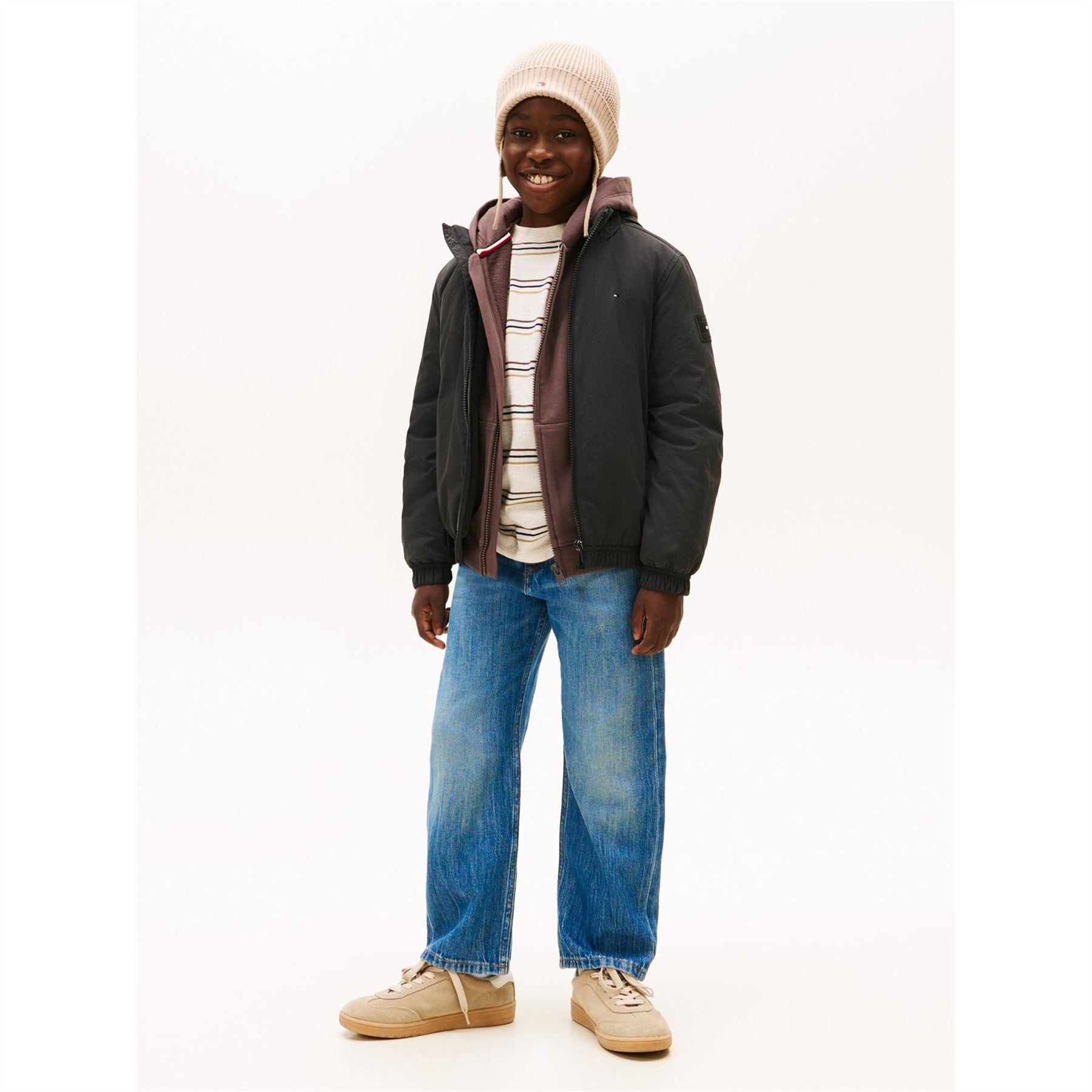 Tommy Hilfiger Essential Solid Patterned Hooded Softshell Jacket with Zipped Pocket