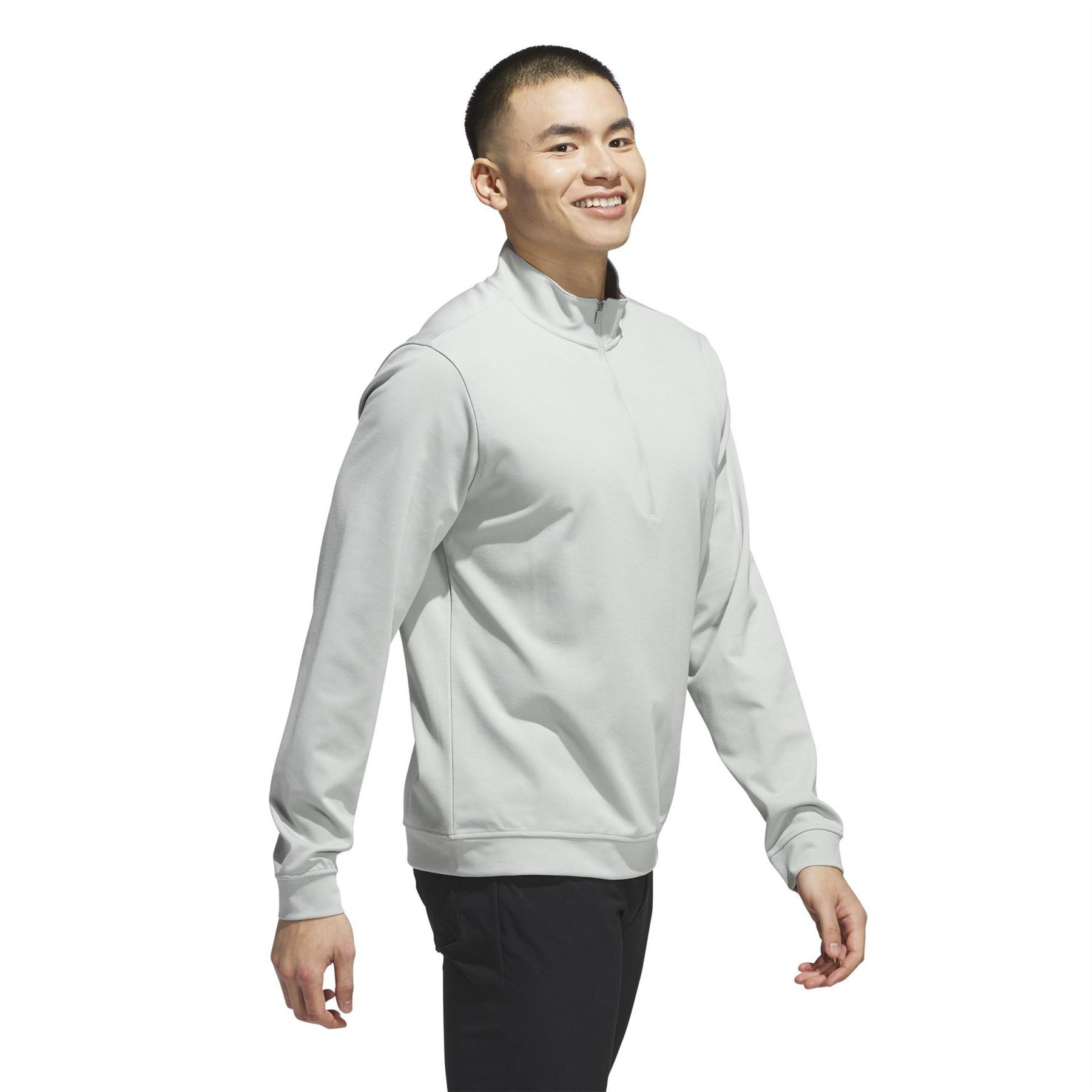 adidas Elevated Zip Neck Long Sleeve Sweatshirt
