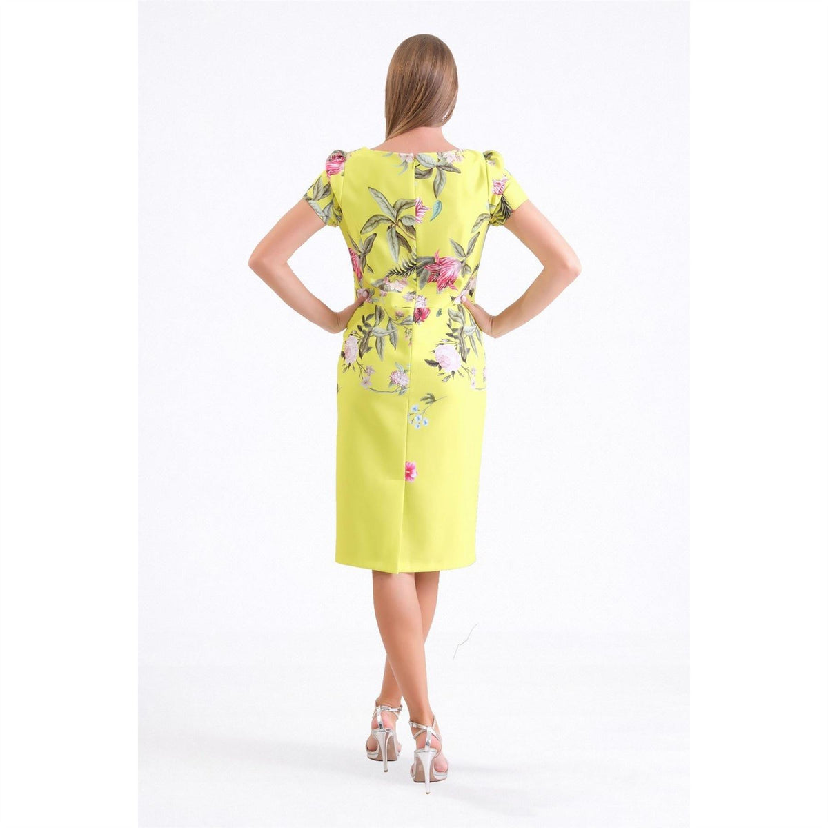 Ella Boo Cape Detail Midi Dress in Royal or lime