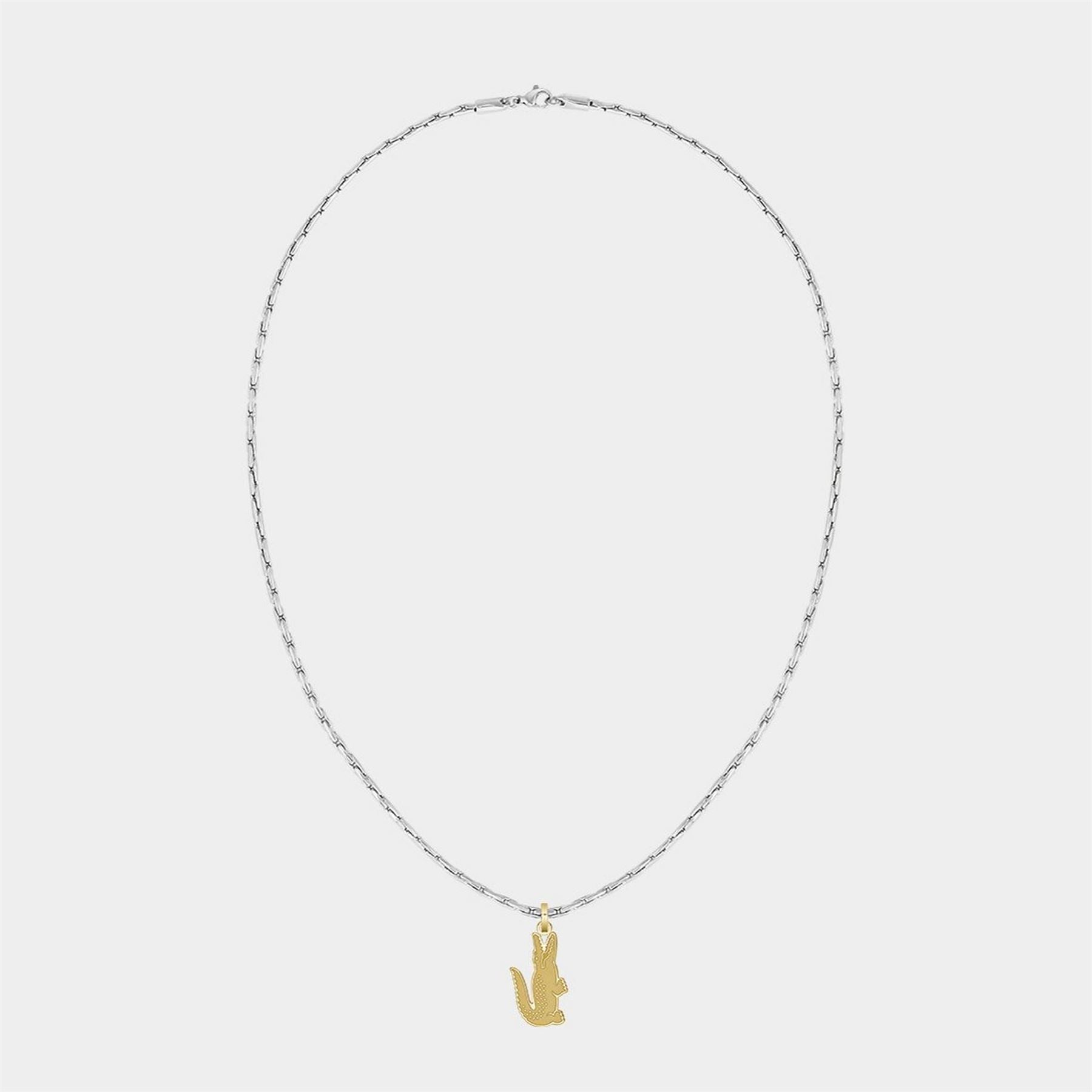 Lacoste Mens Arthor Crocodile Box Chain Necklace