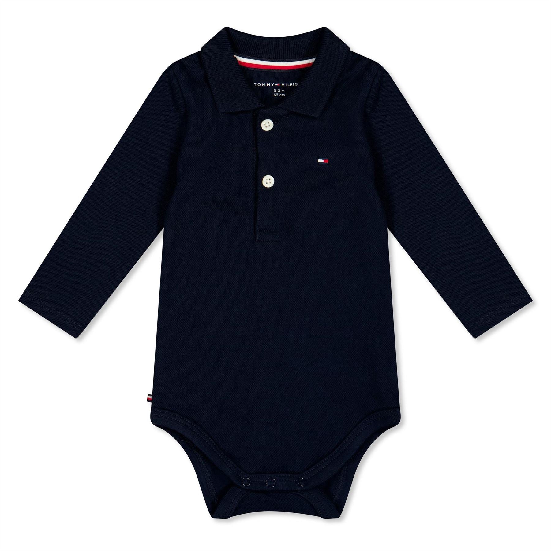 Tommy Hilfiger Cotton Long Sleeve Polo Neck Onesie
