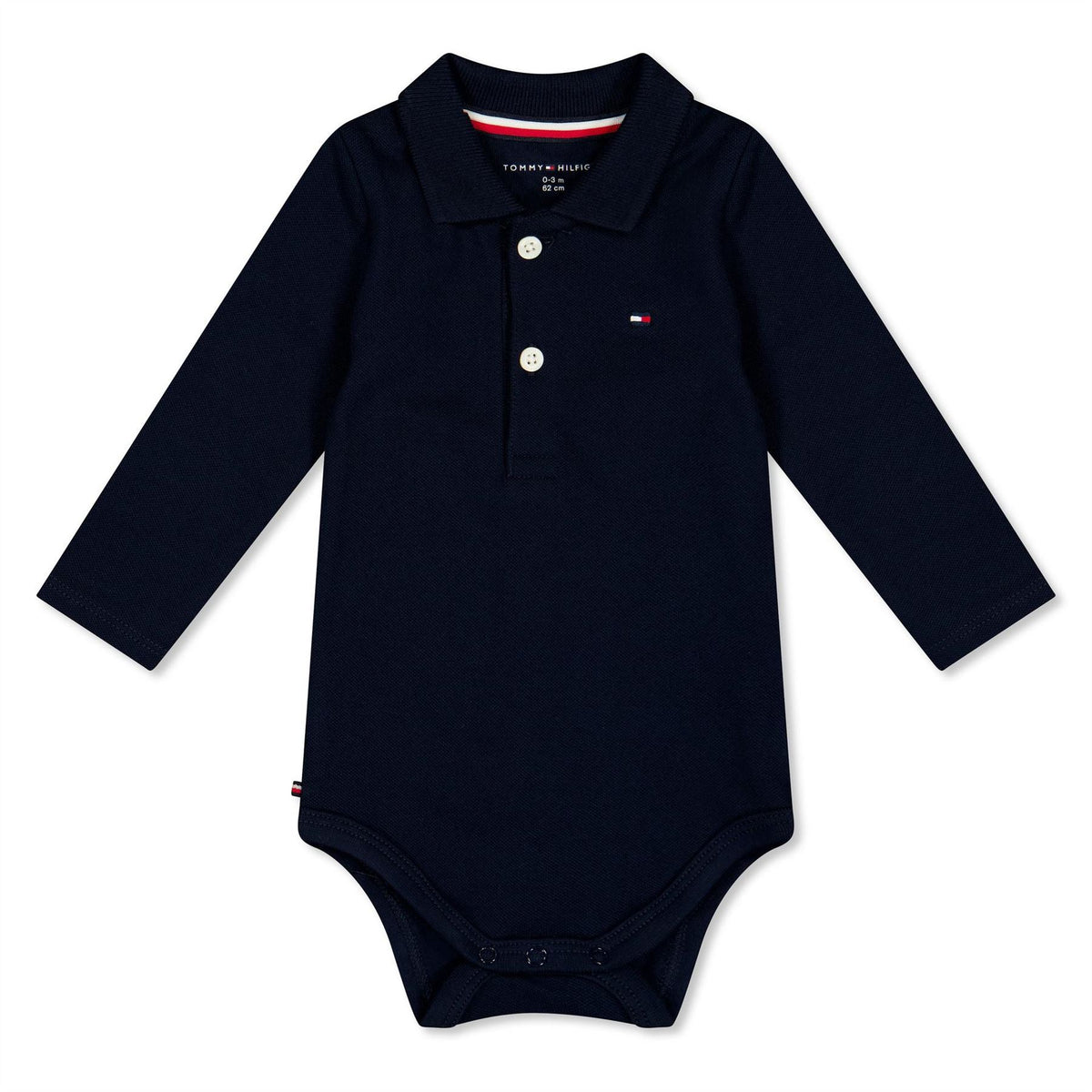 Tommy Hilfiger Cotton Long Sleeve Polo Neck Onesie