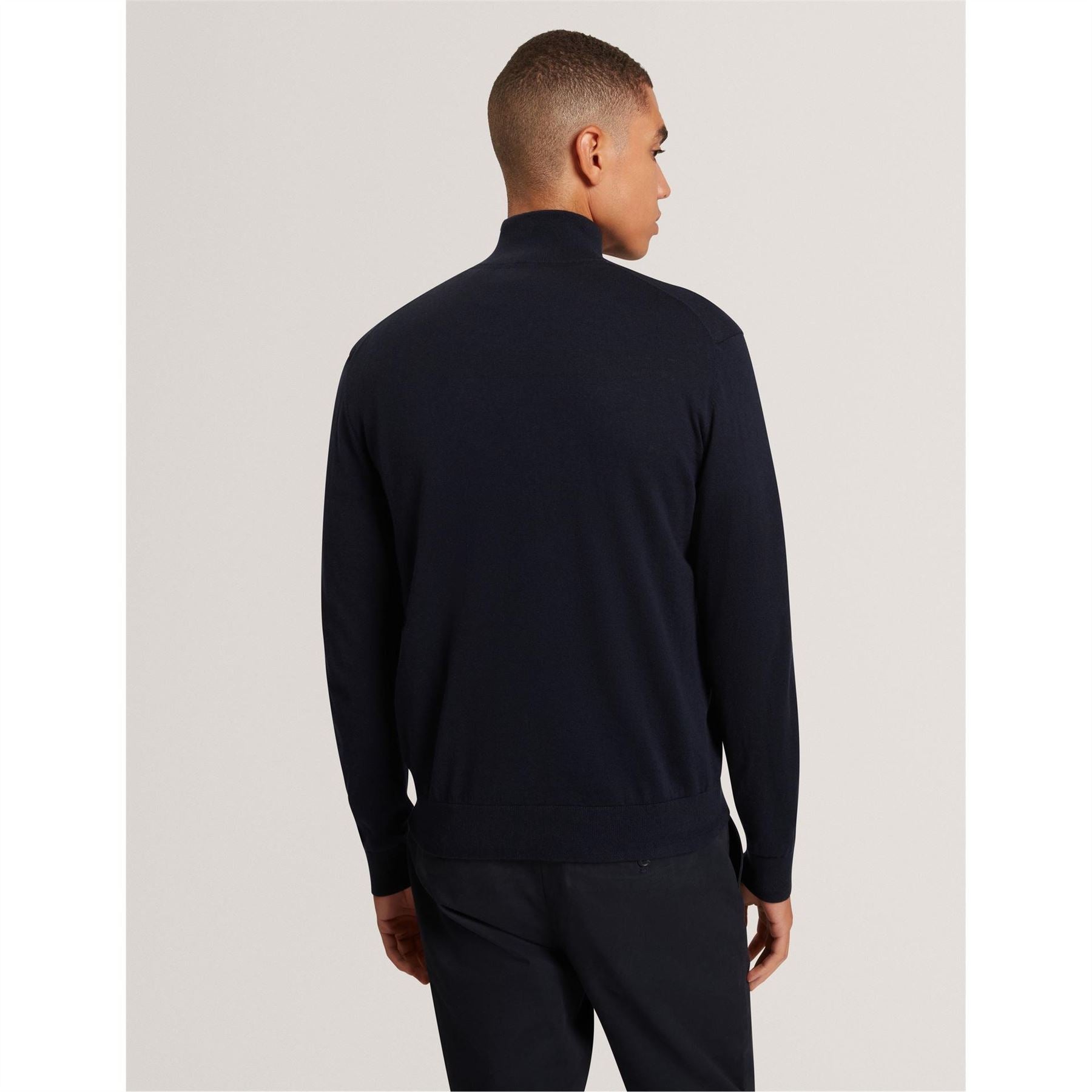 Ted Baker Merino Zip Neck Long Sleeve Raglan Sweater