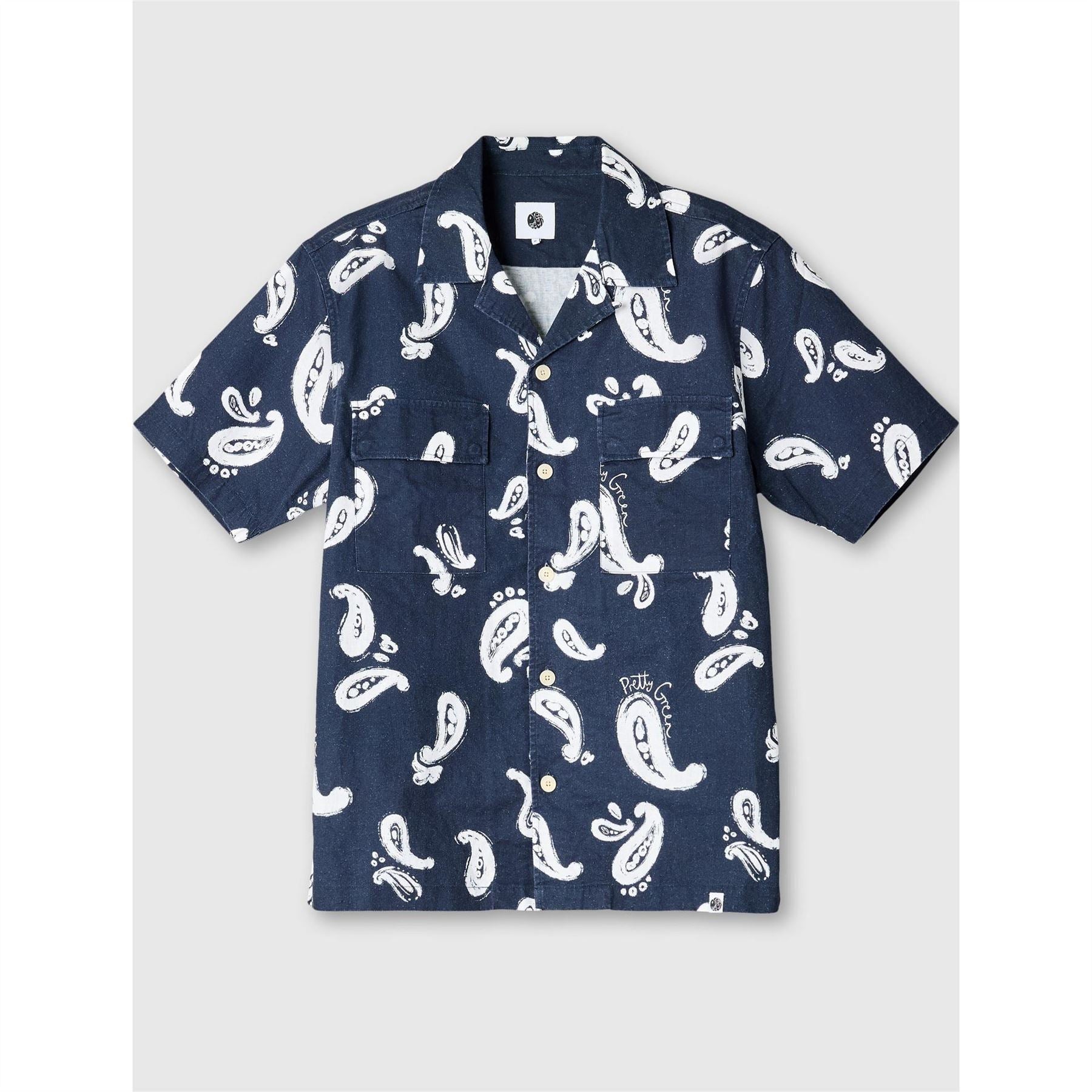 Pretty Green Widnes Paisly Regular Fit Short Sleeve Shirt