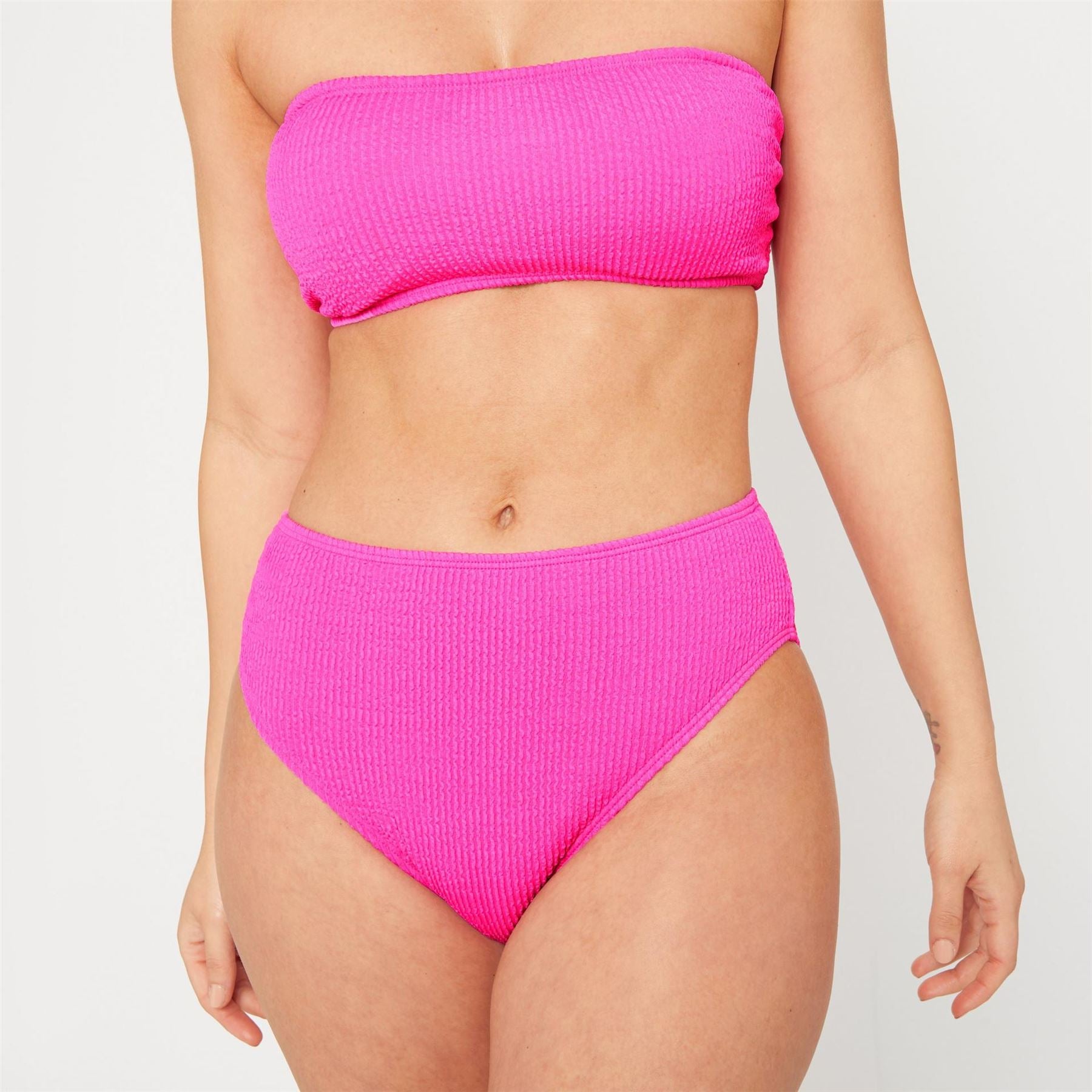 Be You Textured High Waist Bikini Bottoms