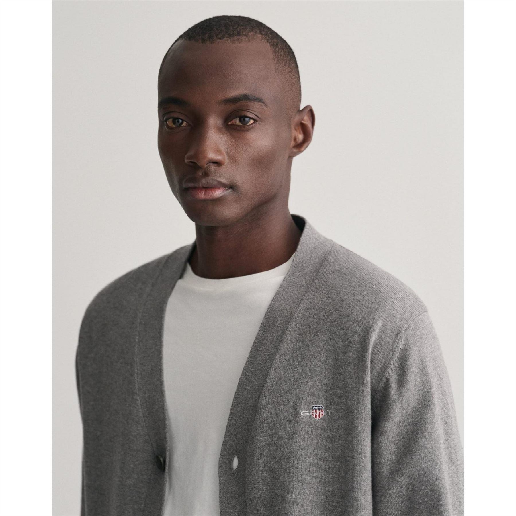 Gant Cotton V Neck Cardigan