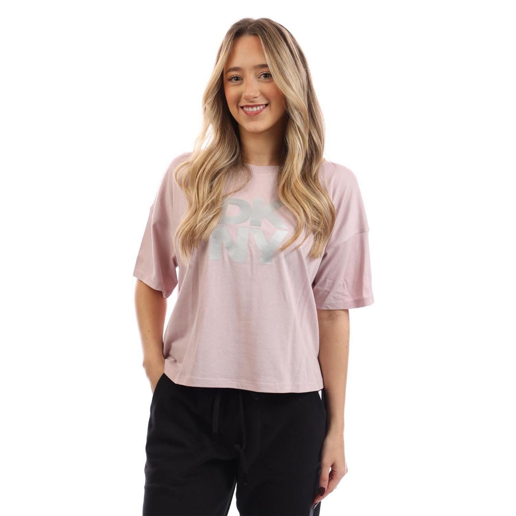 DKNY Logo Cropped T-Shirt