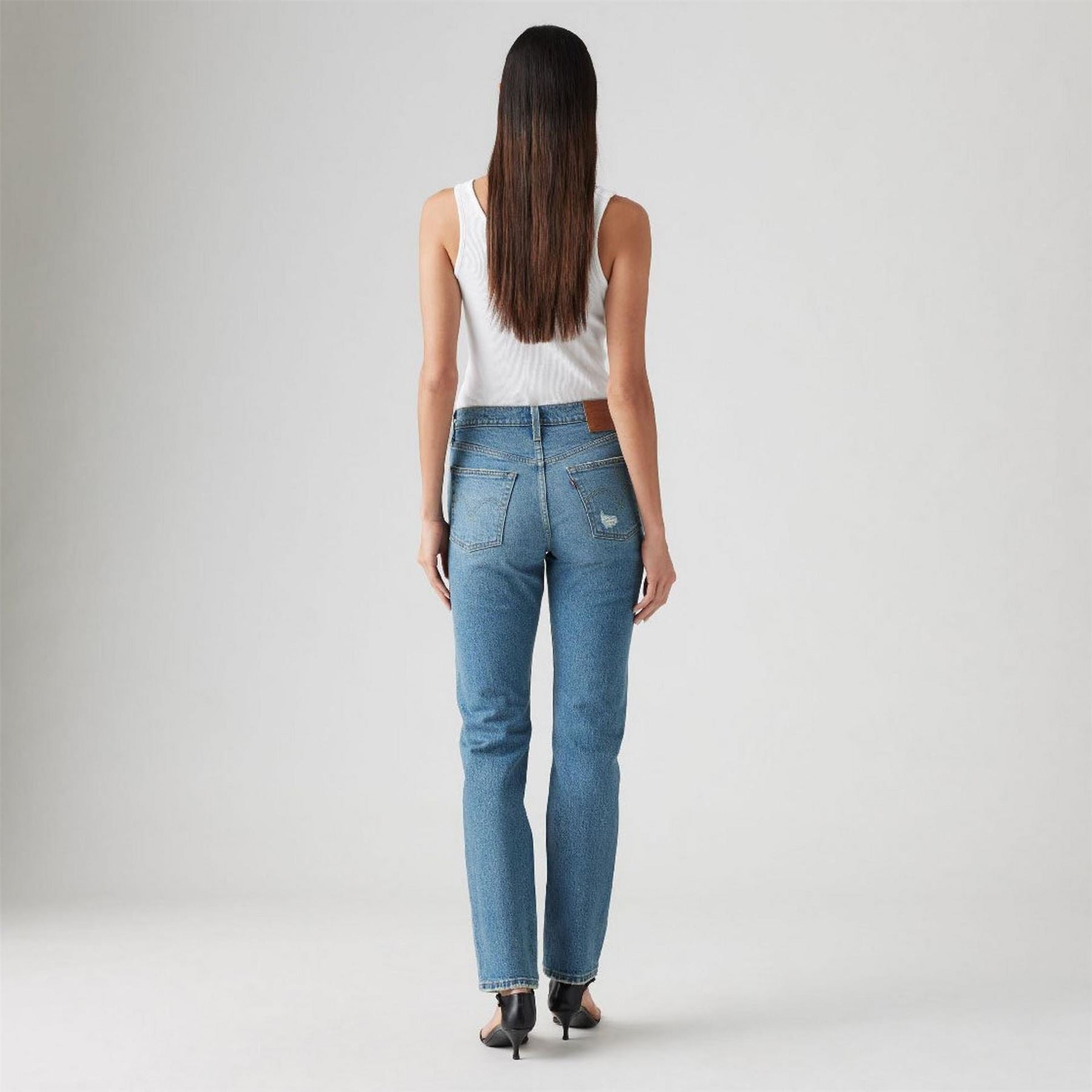 Levis 501 Straight Leg Five Pocket Jeans