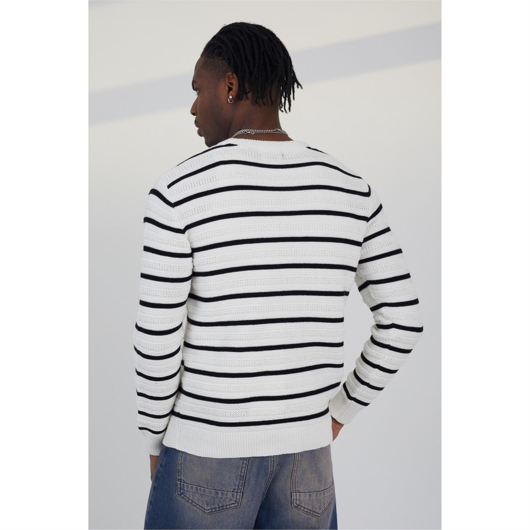 Brave Soul Neck Striped Jumper