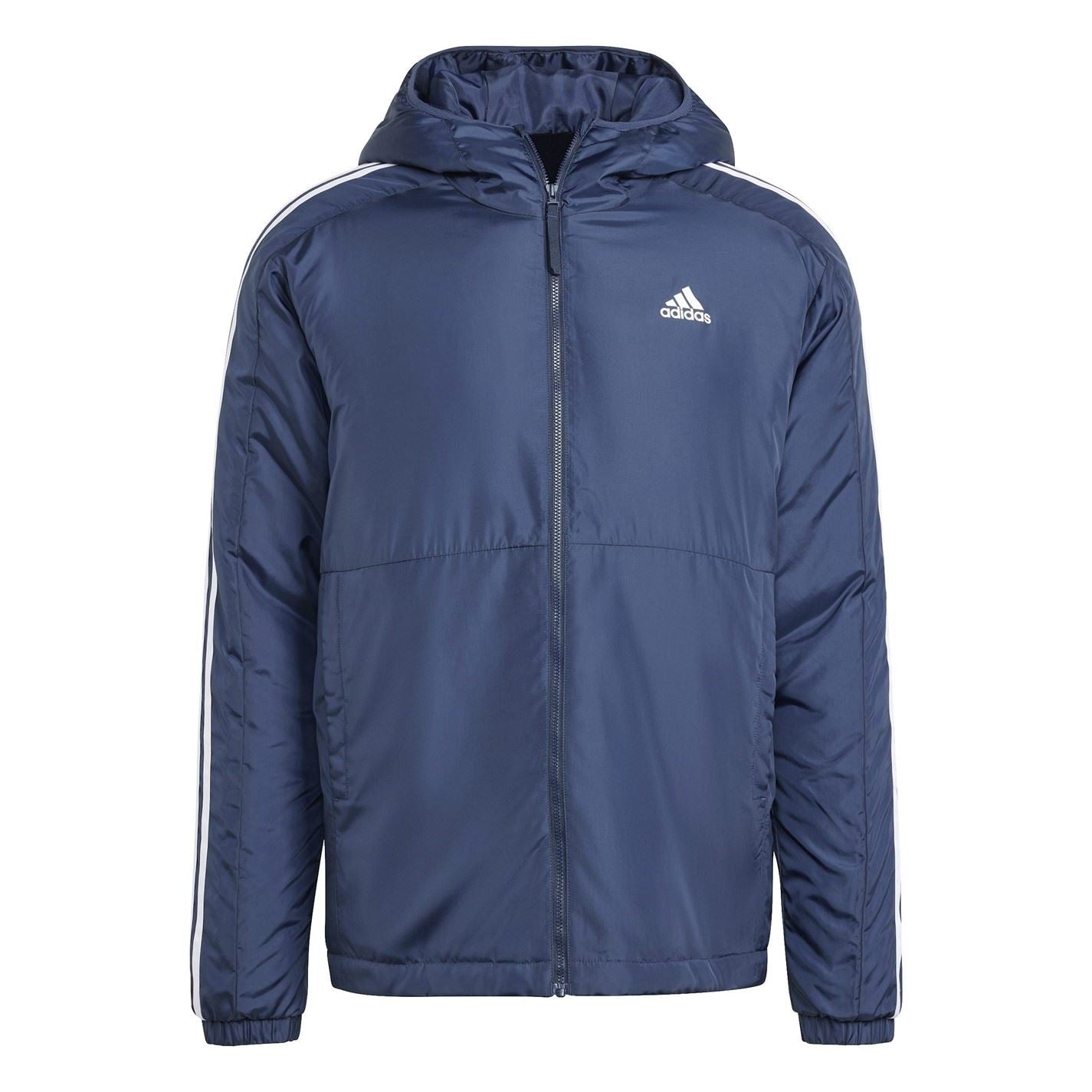 adidas Mens 3 Stripe Essential Hooded Jacket