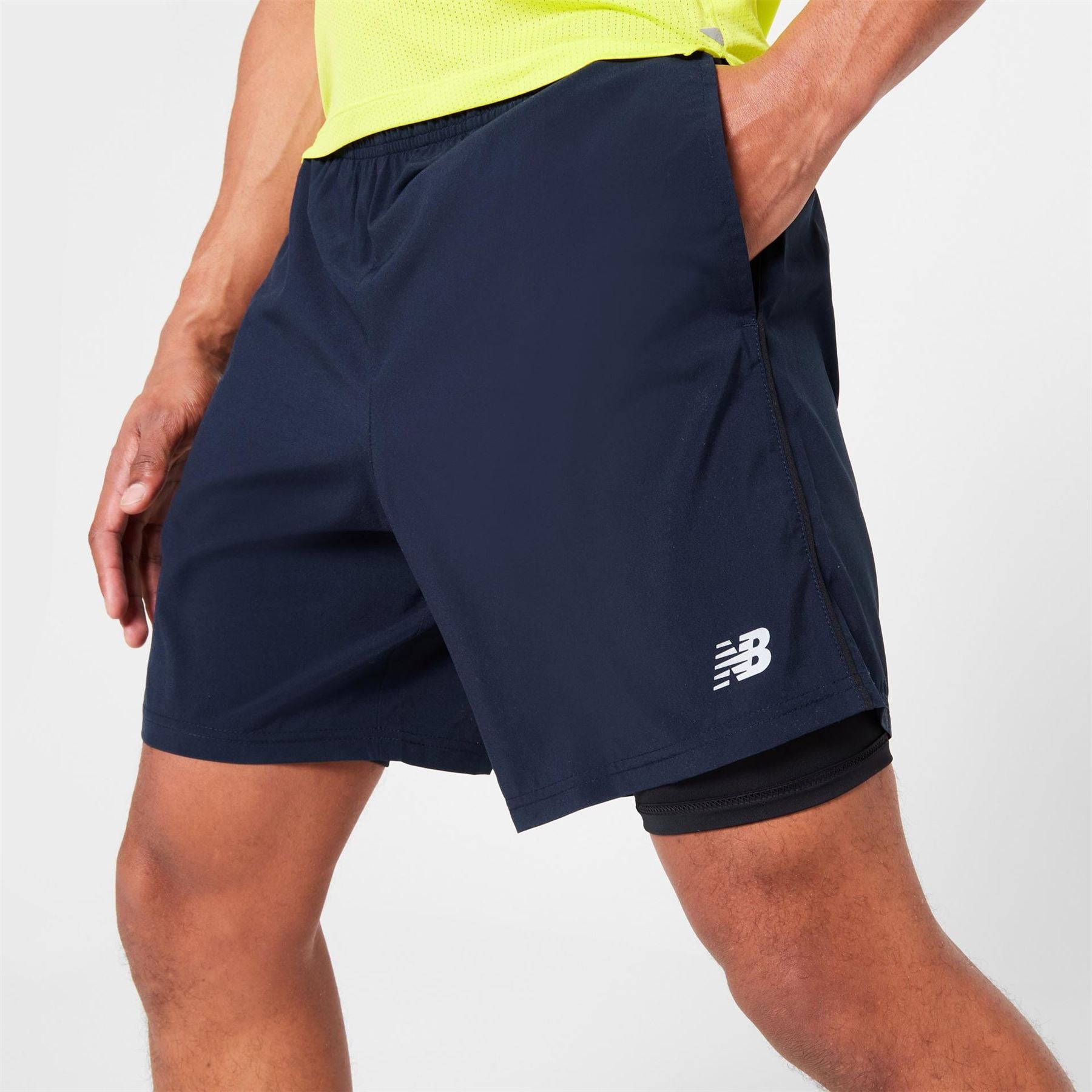 New Balance Mens Balance 2 In 1 7 Inch Running Shorts