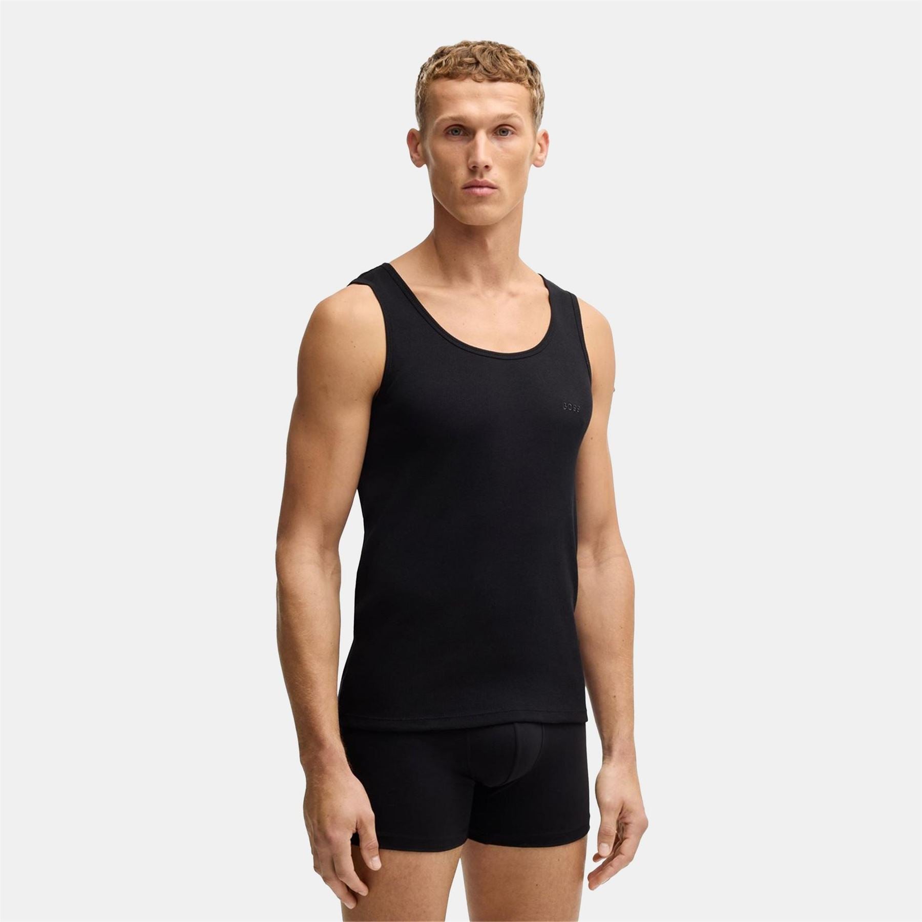 Boss Classic Ribbed Tank Top 3 Pack, Cotton Construction