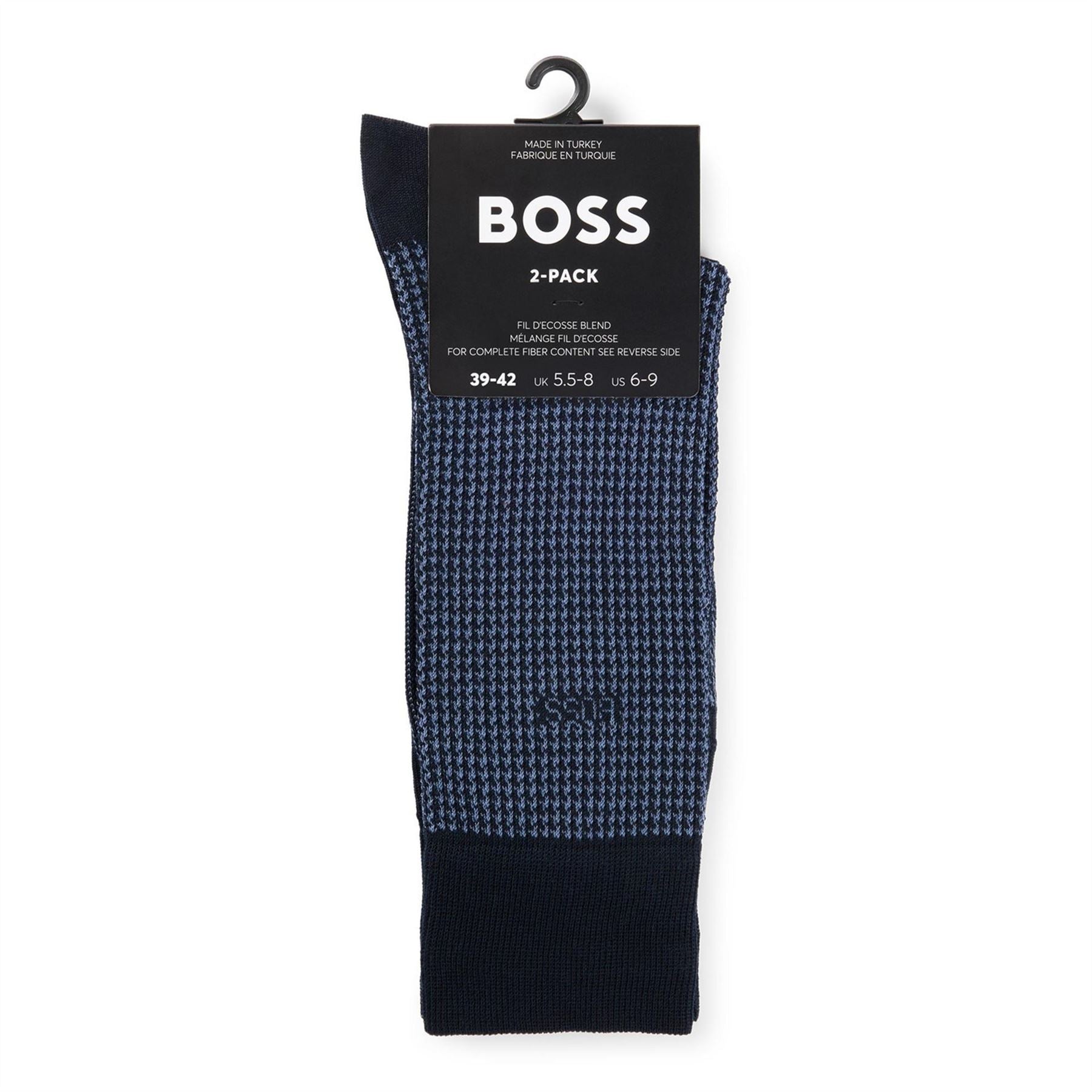 Boss Houndstooth Crew Socks 2 Pack