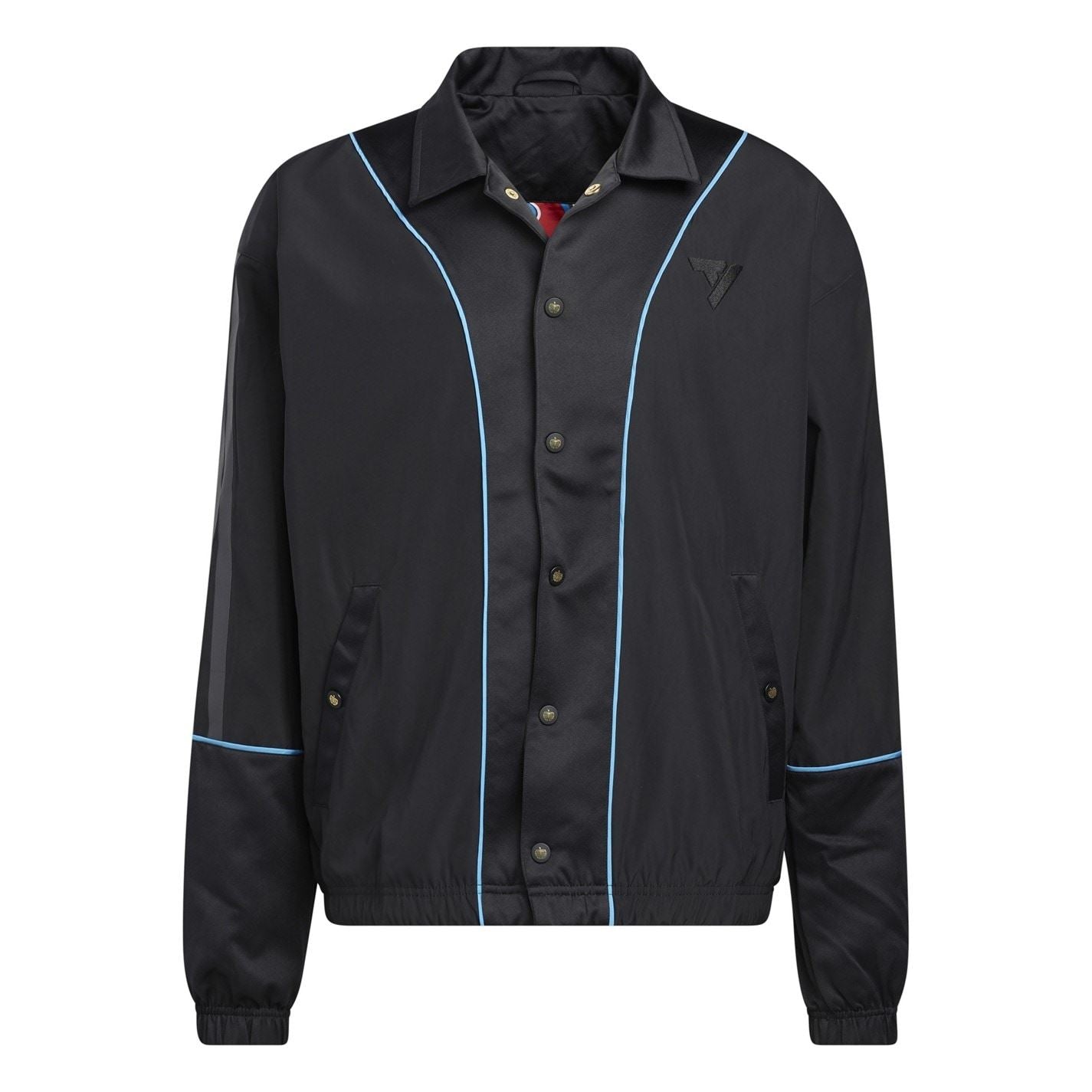 adidas Trae Solid Patterned Snap Button Ribbed Cuff Track Jacket
