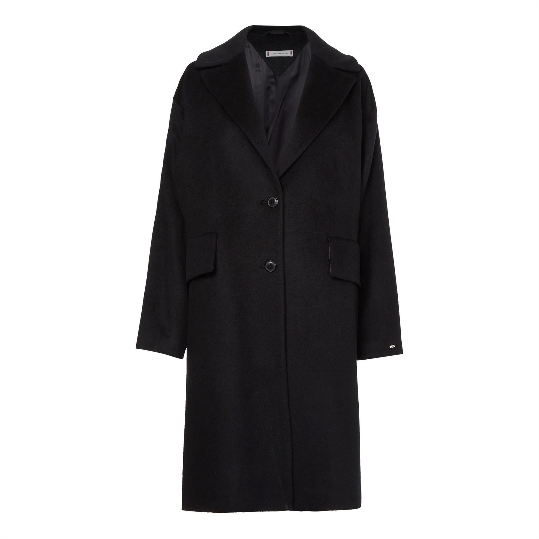 Tommy Hilfiger Wool Blend Water Resistant Long Sleeve Relaxed Fit Overcoat