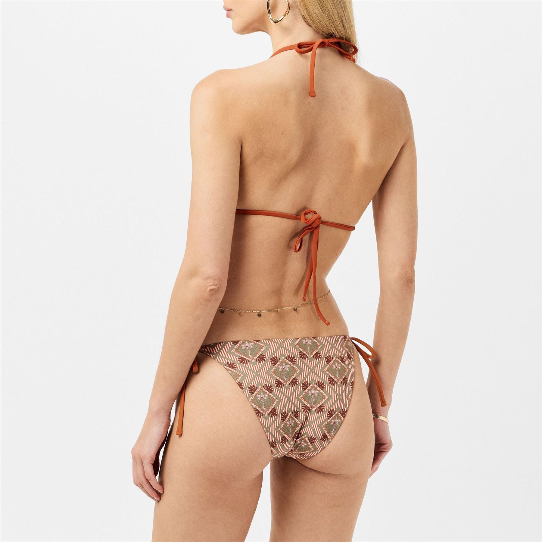 Chelsea Peers Geometric Print Bikini Top with Tie Closure