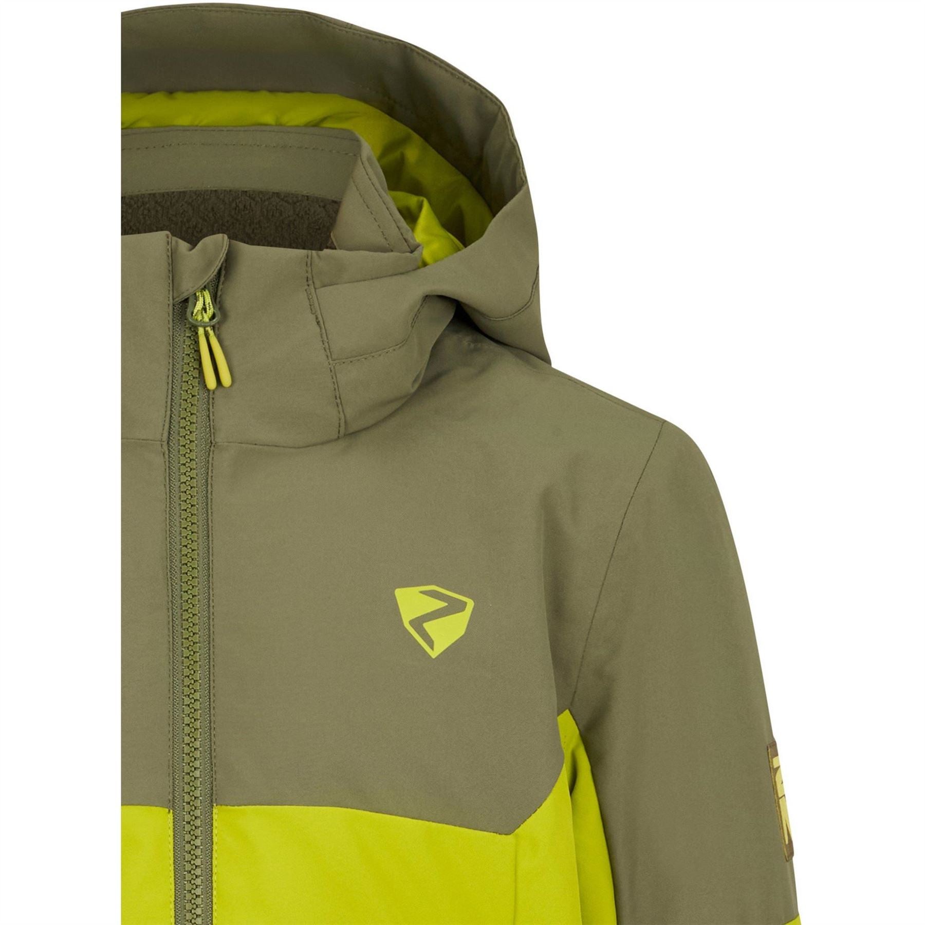 Ziener Agimo Hooded Zipped Pocket Color Block Ski Jacket
