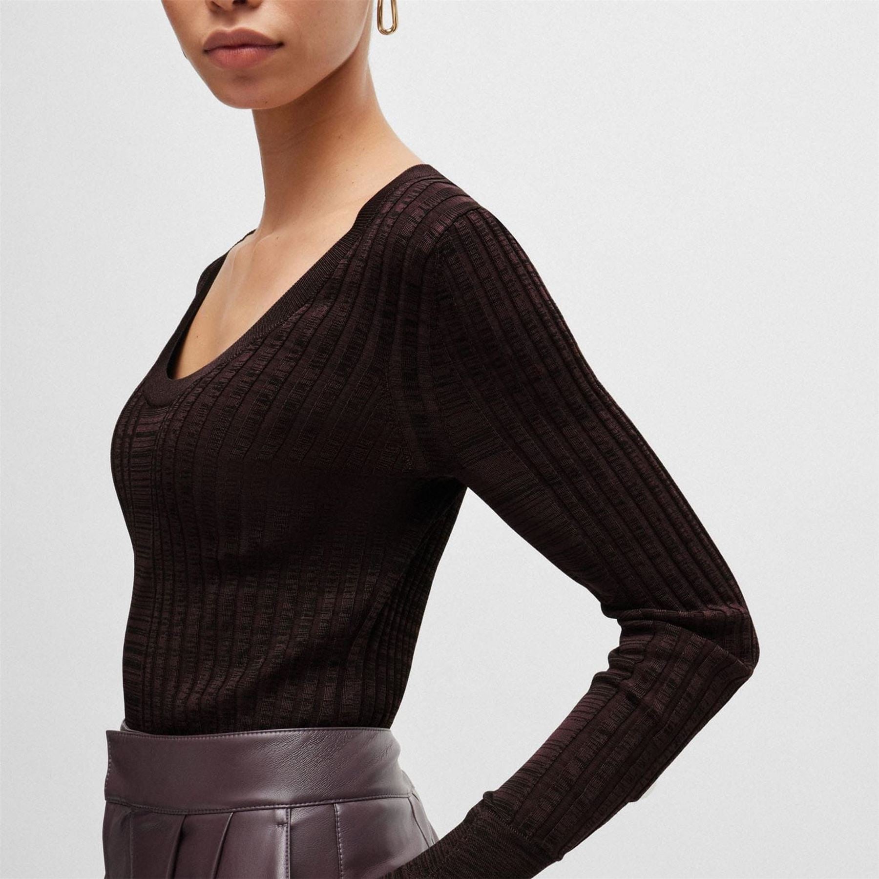 Boss Scoop Neck Sweater