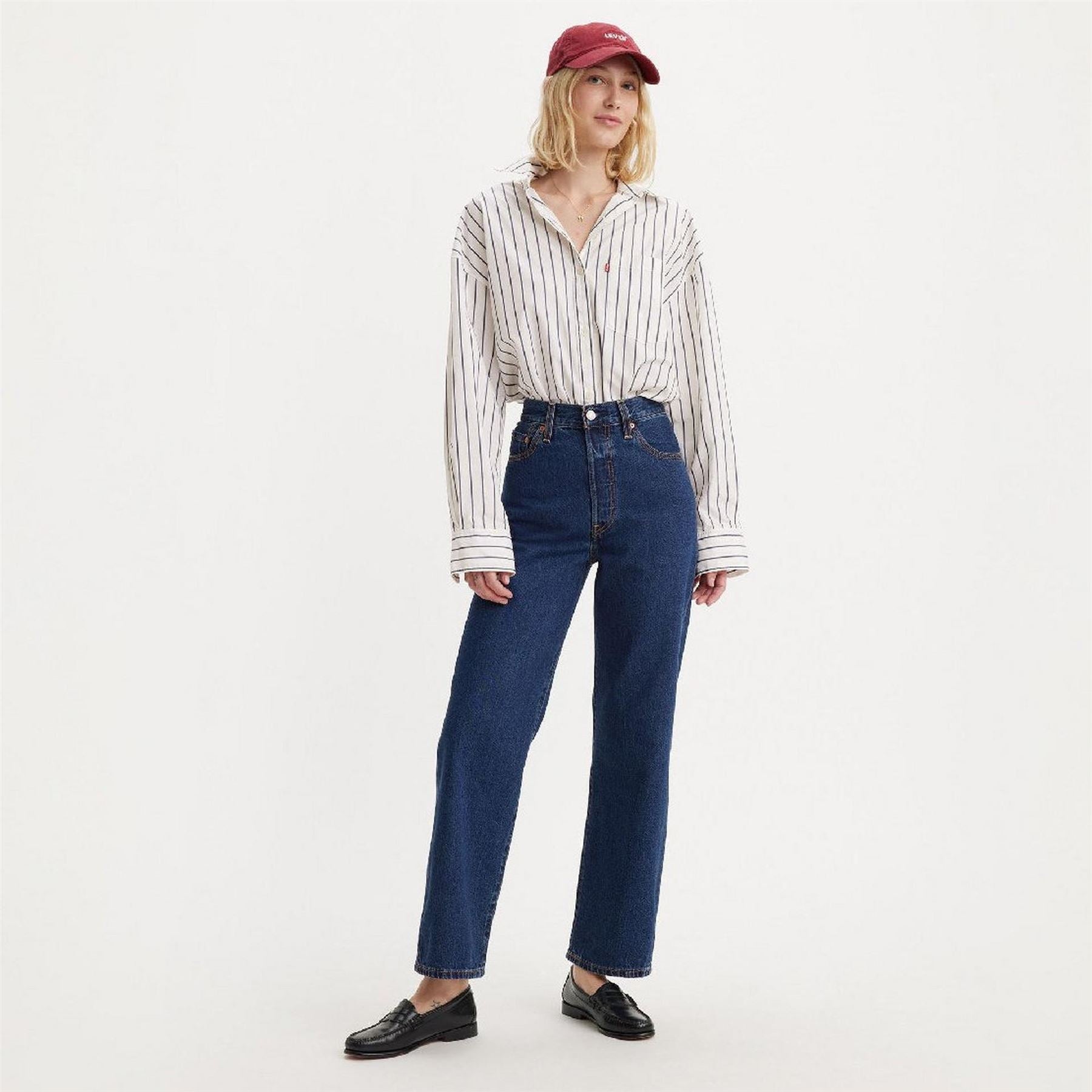 Levis Ribcage High Rise Straight Leg Jeans